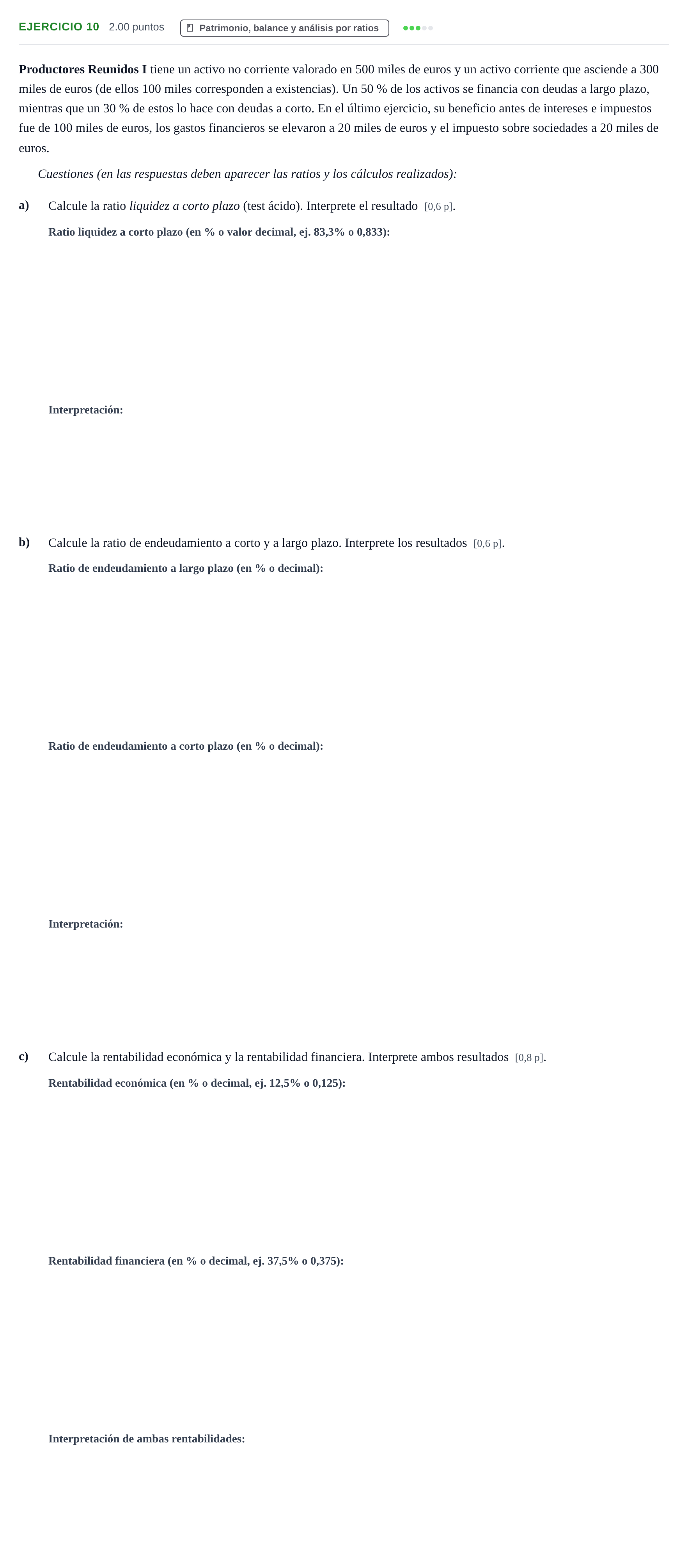 Enunciado: Problema 10 · Empresa y Diseño de Modelos de Negocio PAU Murcia Extraordinaria 2025