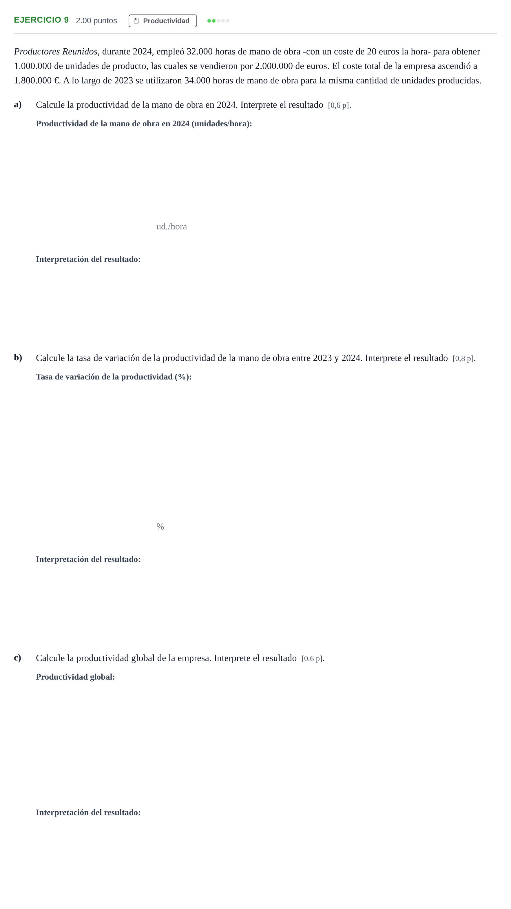 Enunciado: Problema 9 · Empresa y Diseño de Modelos de Negocio PAU Murcia Extraordinaria 2025