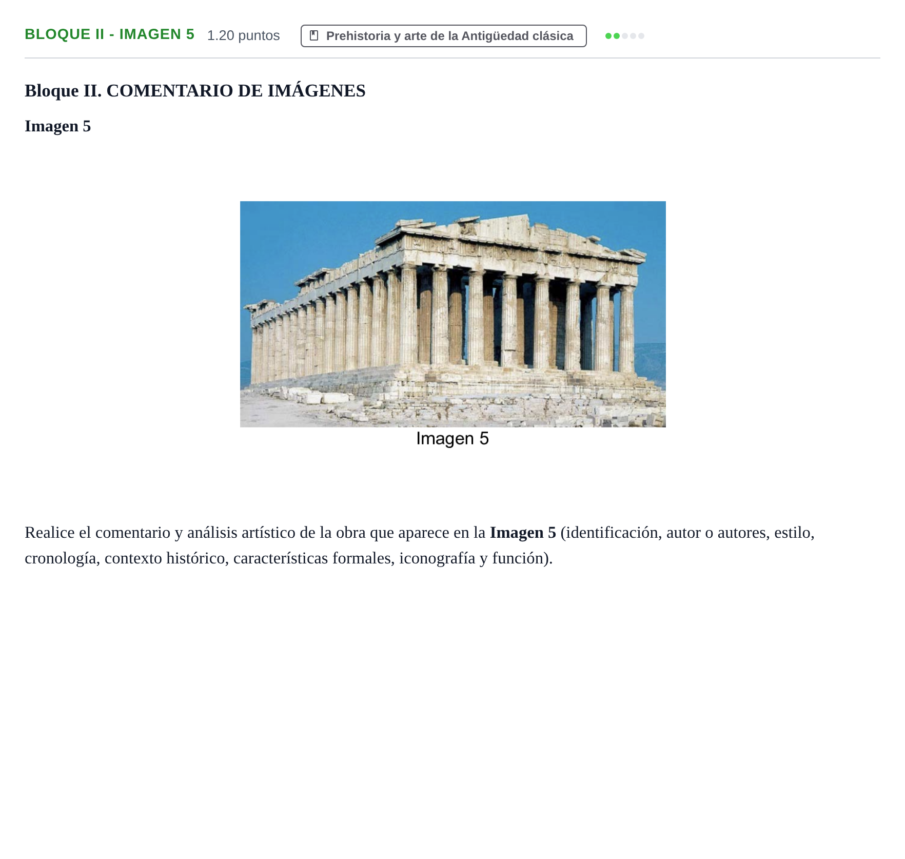 Enunciado: Bloque II - Imagen 5 · Fundamentos Artísticos PAU Murcia Extraordinaria 2025