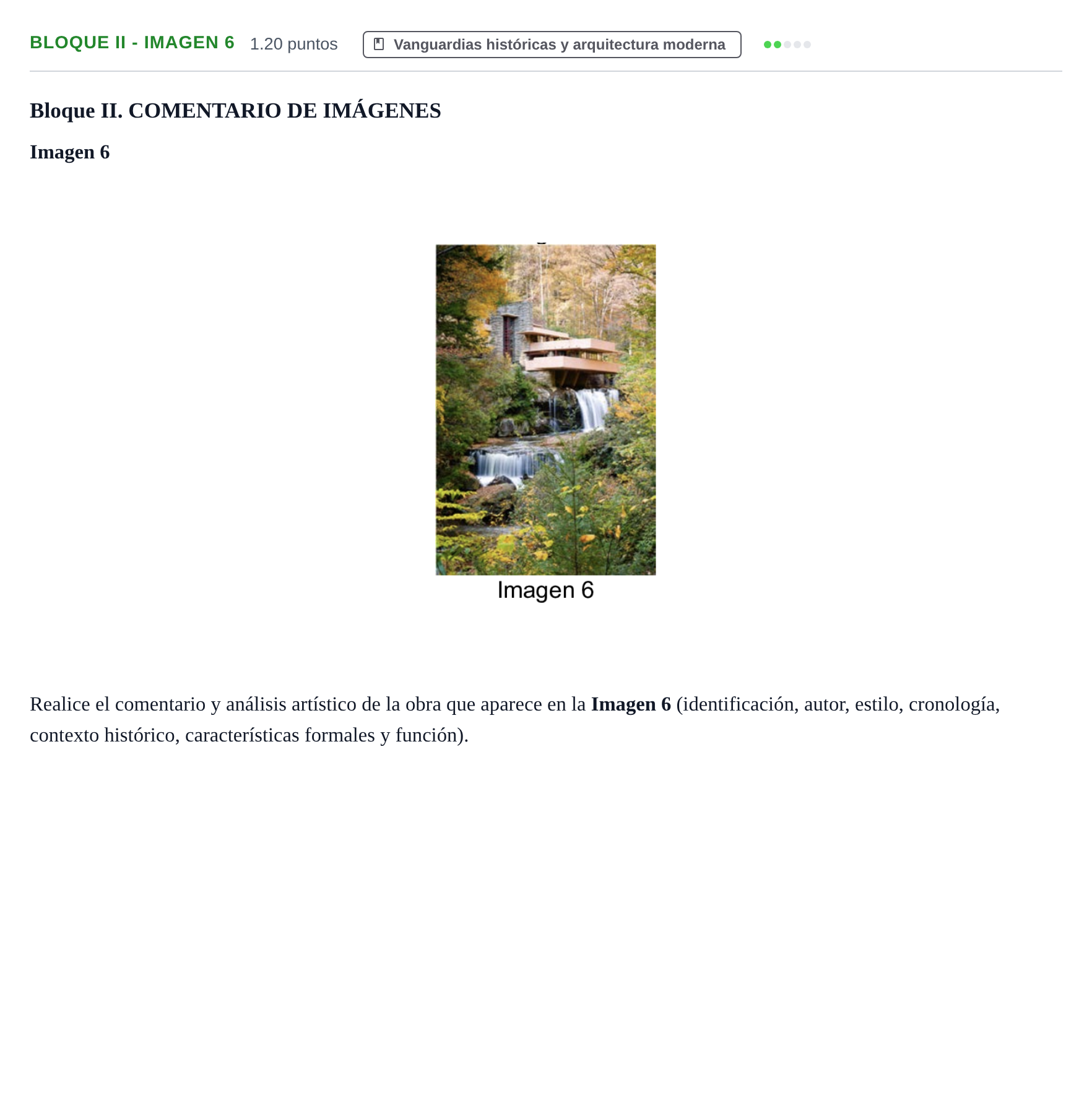 Enunciado: Bloque II - Imagen 6 · Fundamentos Artísticos PAU Murcia Extraordinaria 2025