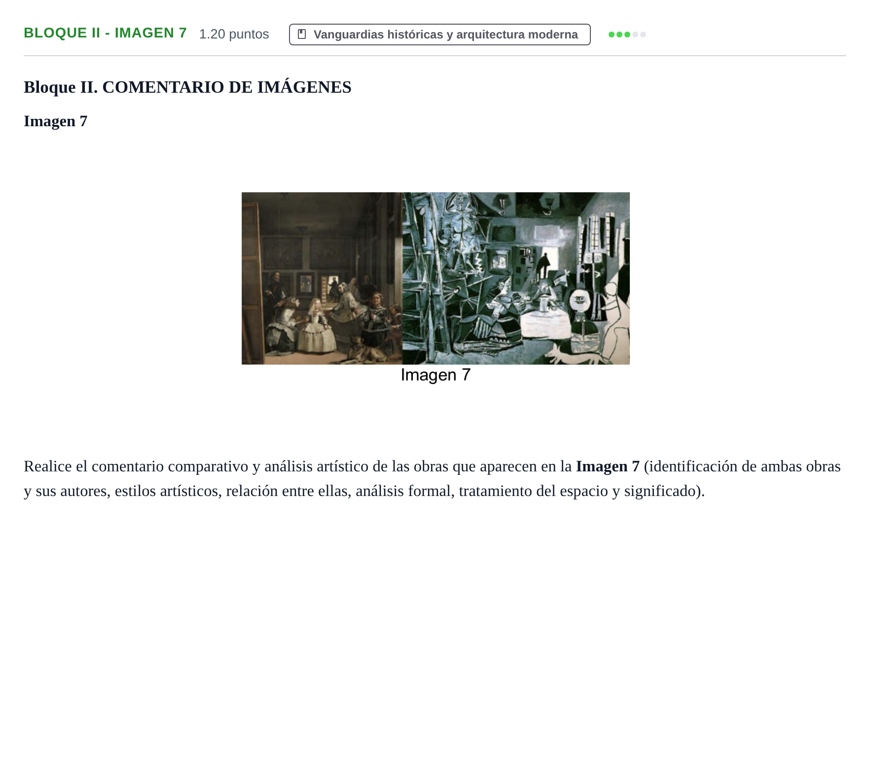 Enunciado: Bloque II - Imagen 7 · Fundamentos Artísticos PAU Murcia Extraordinaria 2025