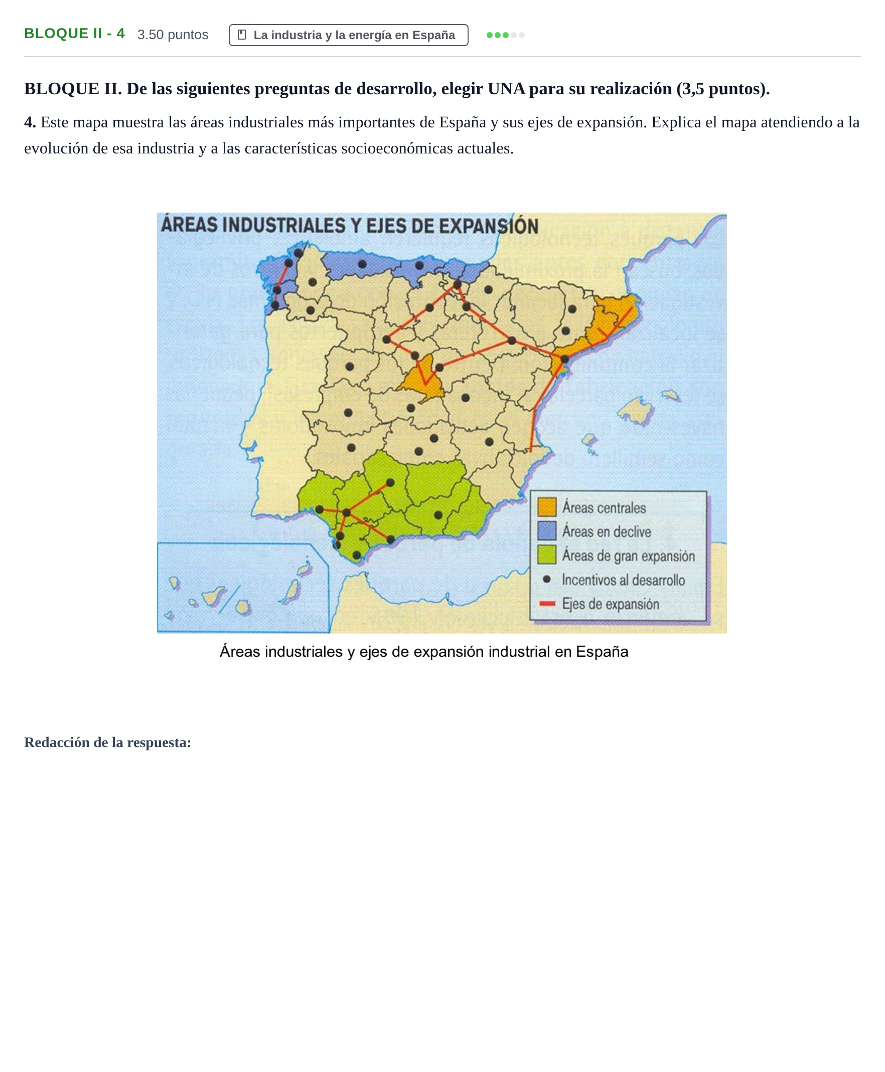 Enunciado: Bloque II - 4 · Geografía PAU Murcia Extraordinaria 2025