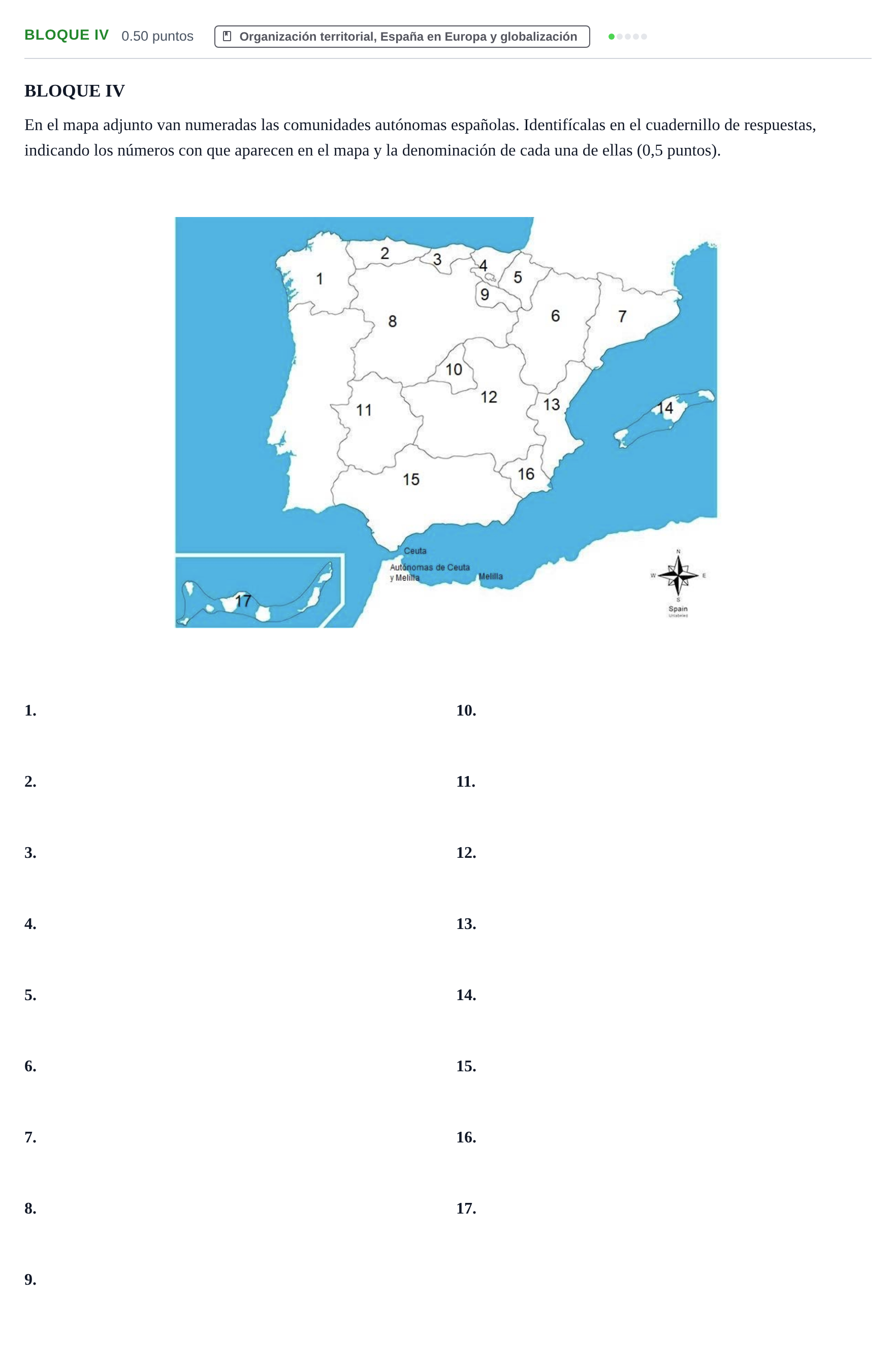 Enunciado: Bloque IV · Geografía PAU Murcia Extraordinaria 2025
