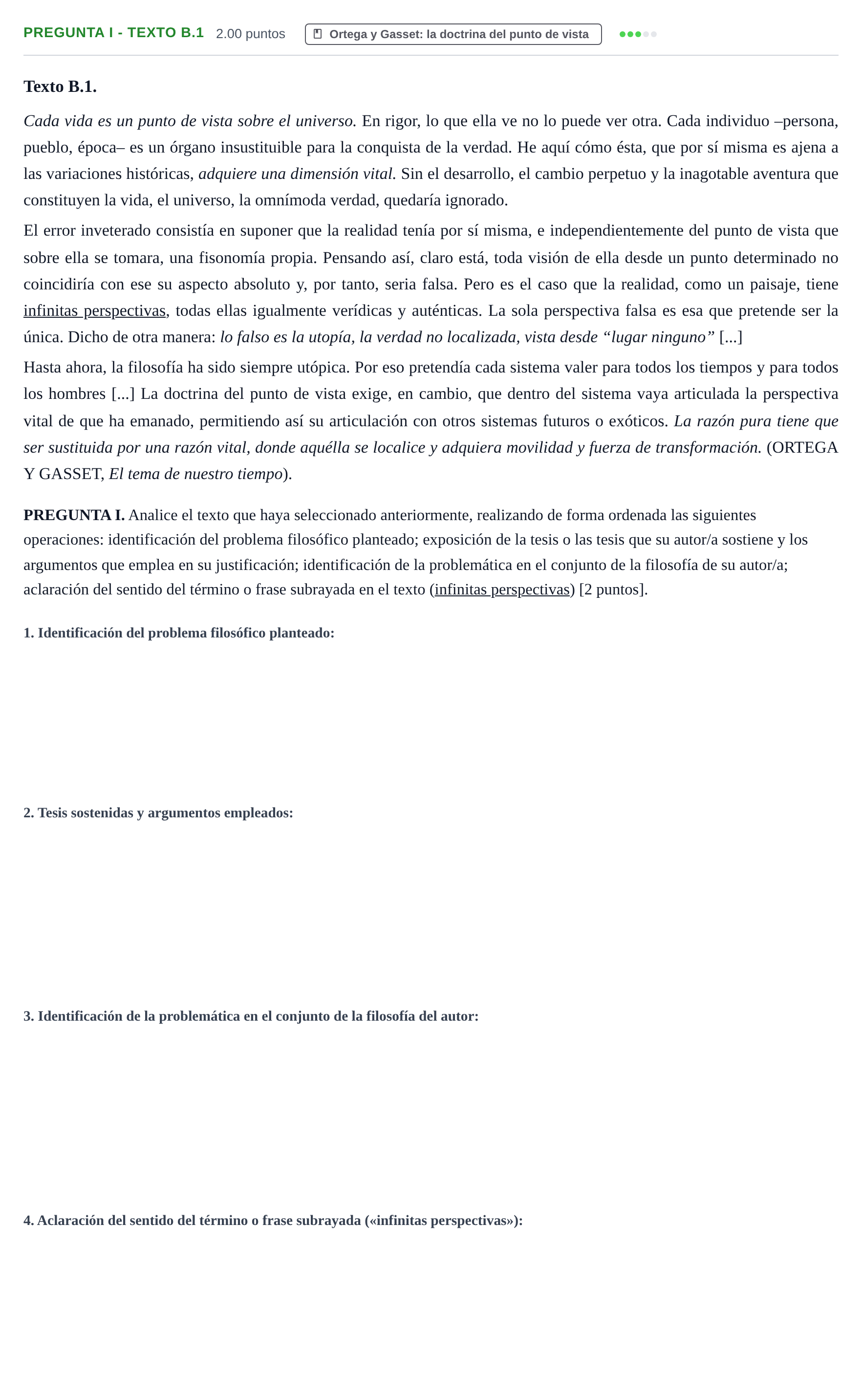 Enunciado: Pregunta I - Texto B.1 · Historia de la Filosofía PAU Murcia Extraordinaria 2025