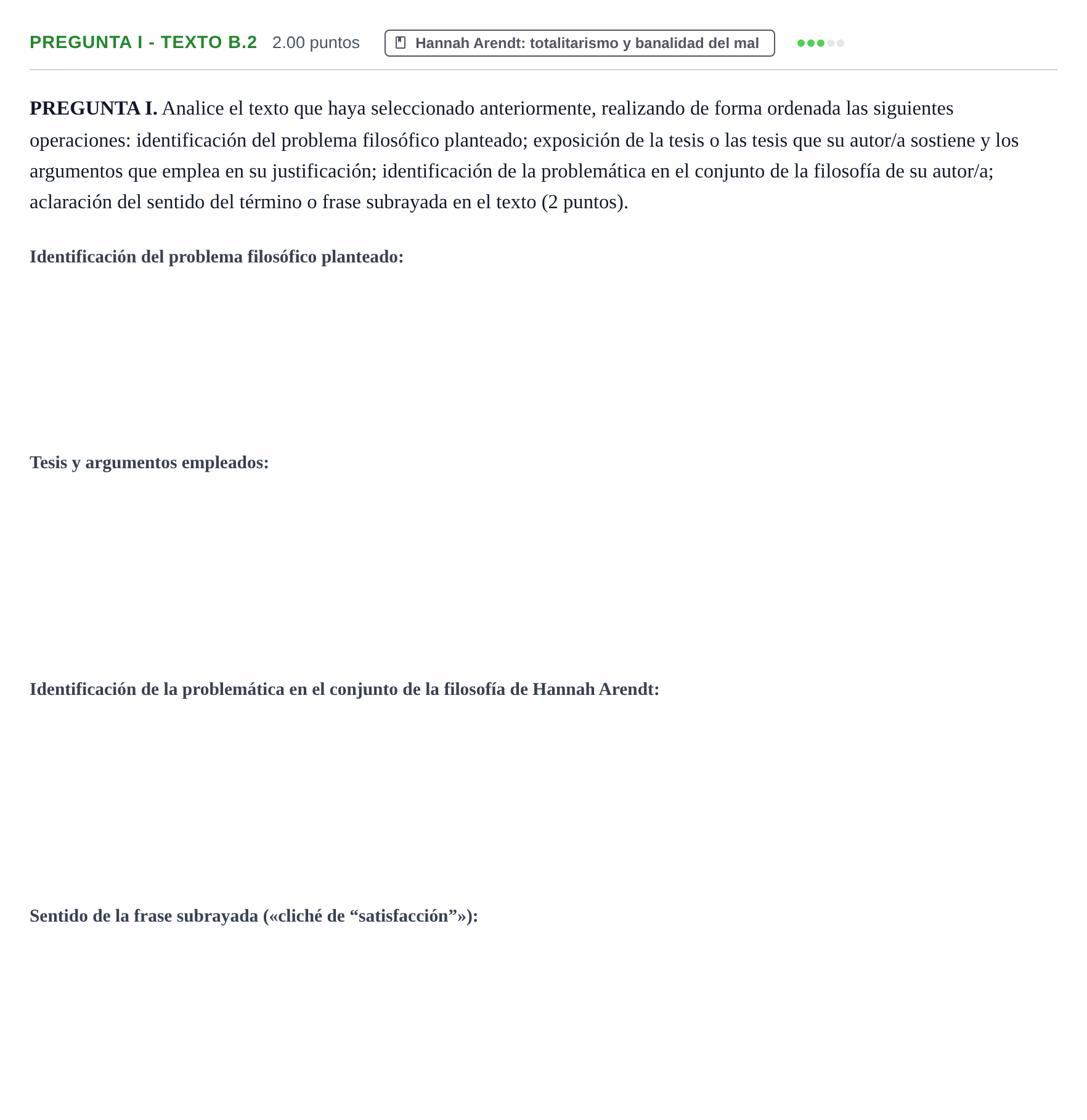 Enunciado: Pregunta I - Texto B.2 · Historia de la Filosofía PAU Murcia Extraordinaria 2025