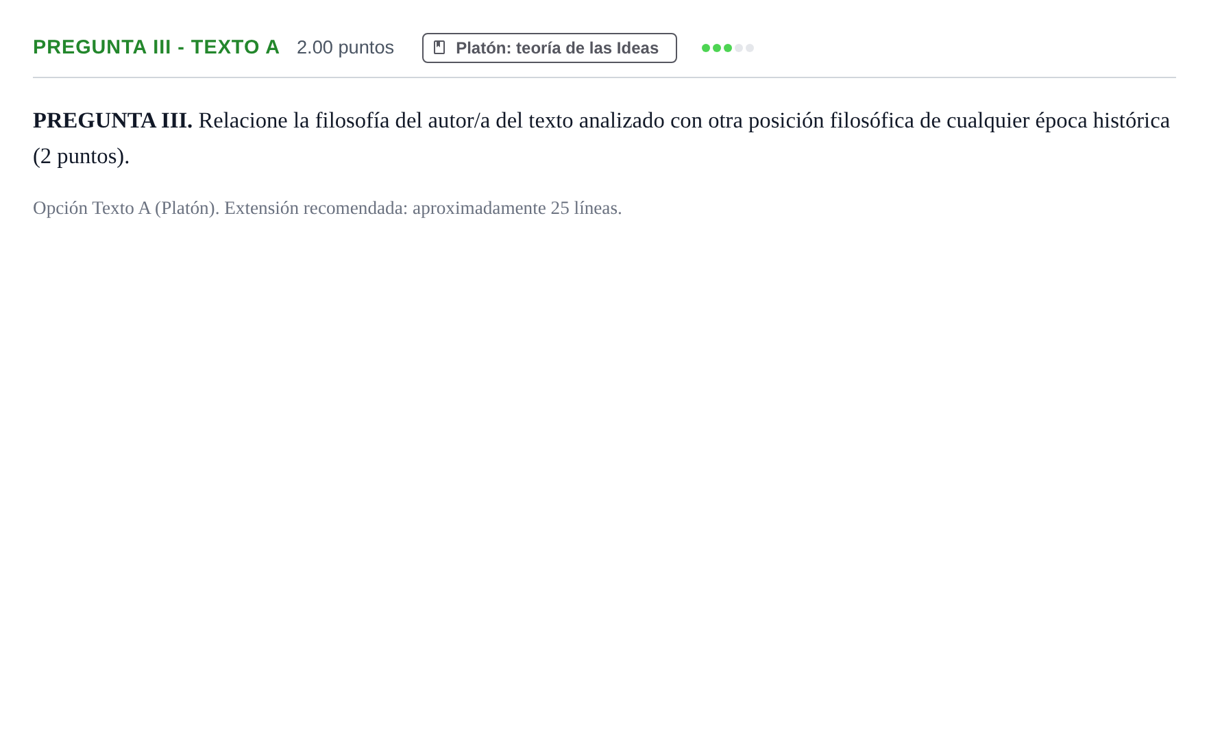 Enunciado: Pregunta III - Texto A · Historia de la Filosofía PAU Murcia Extraordinaria 2025