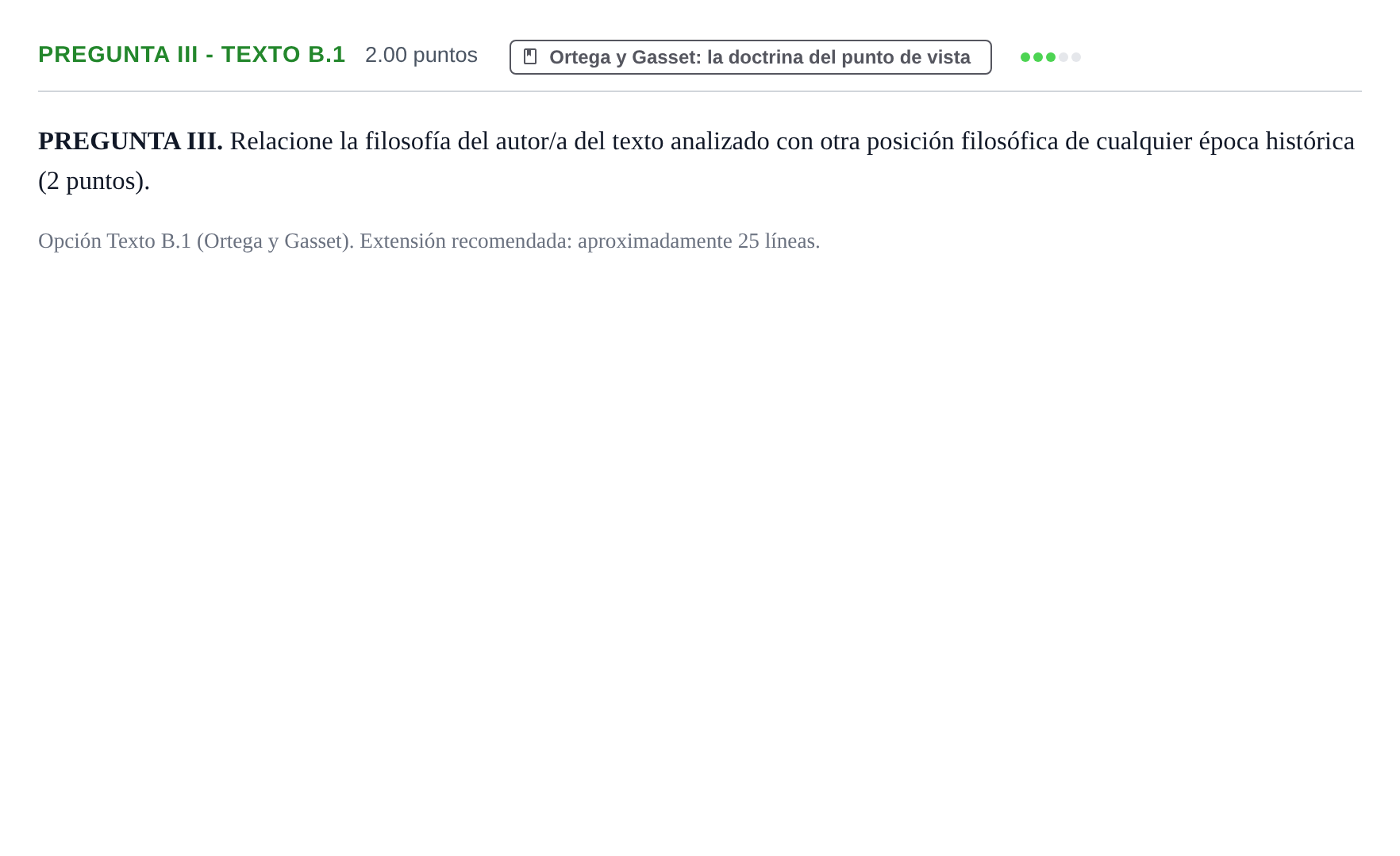 Enunciado: Pregunta III - Texto B.1 · Historia de la Filosofía PAU Murcia Extraordinaria 2025