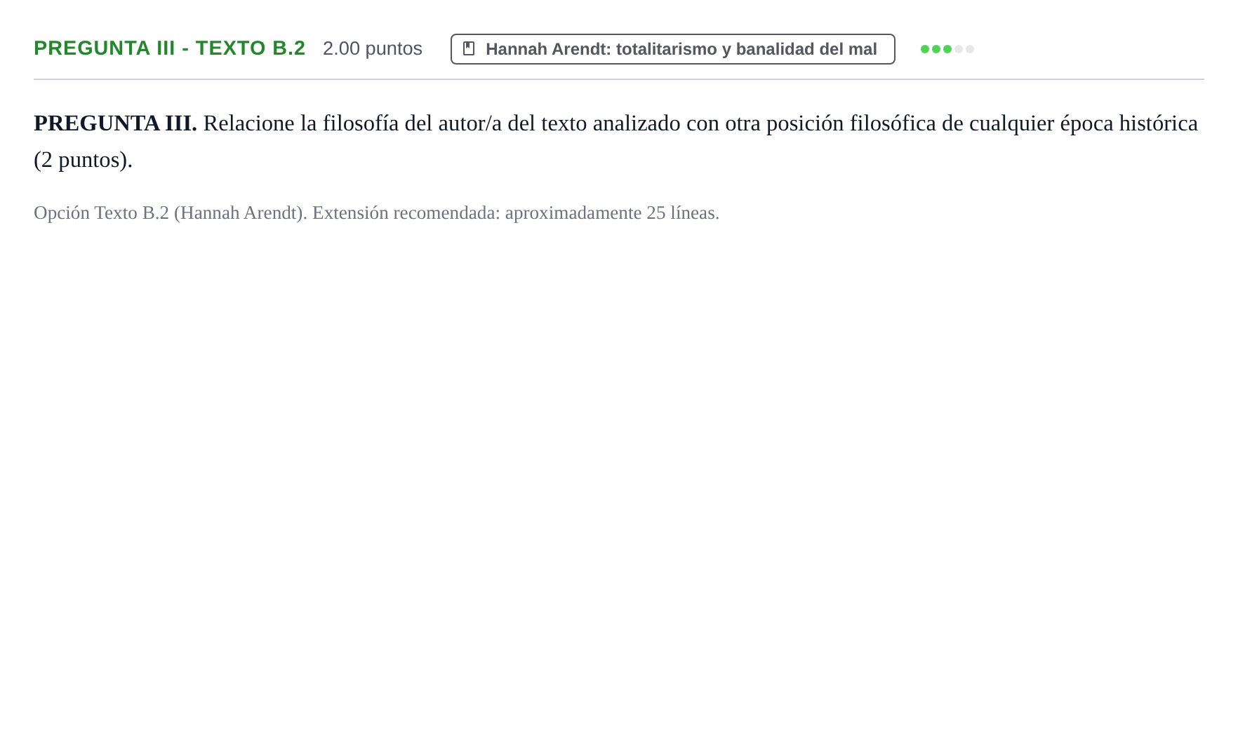 Enunciado: Pregunta III - Texto B.2 · Historia de la Filosofía PAU Murcia Extraordinaria 2025