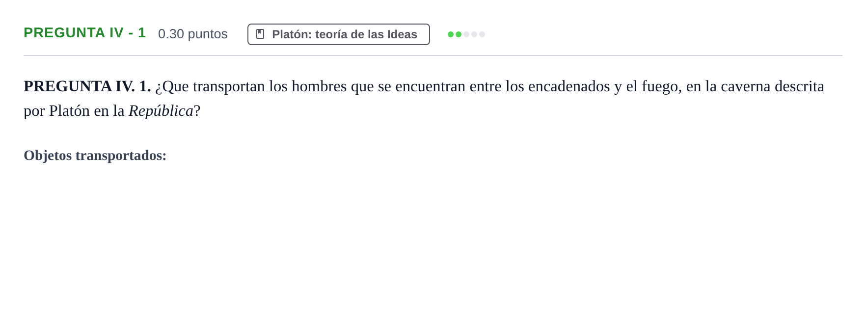 Enunciado: Pregunta IV - 1 · Historia de la Filosofía PAU Murcia Extraordinaria 2025