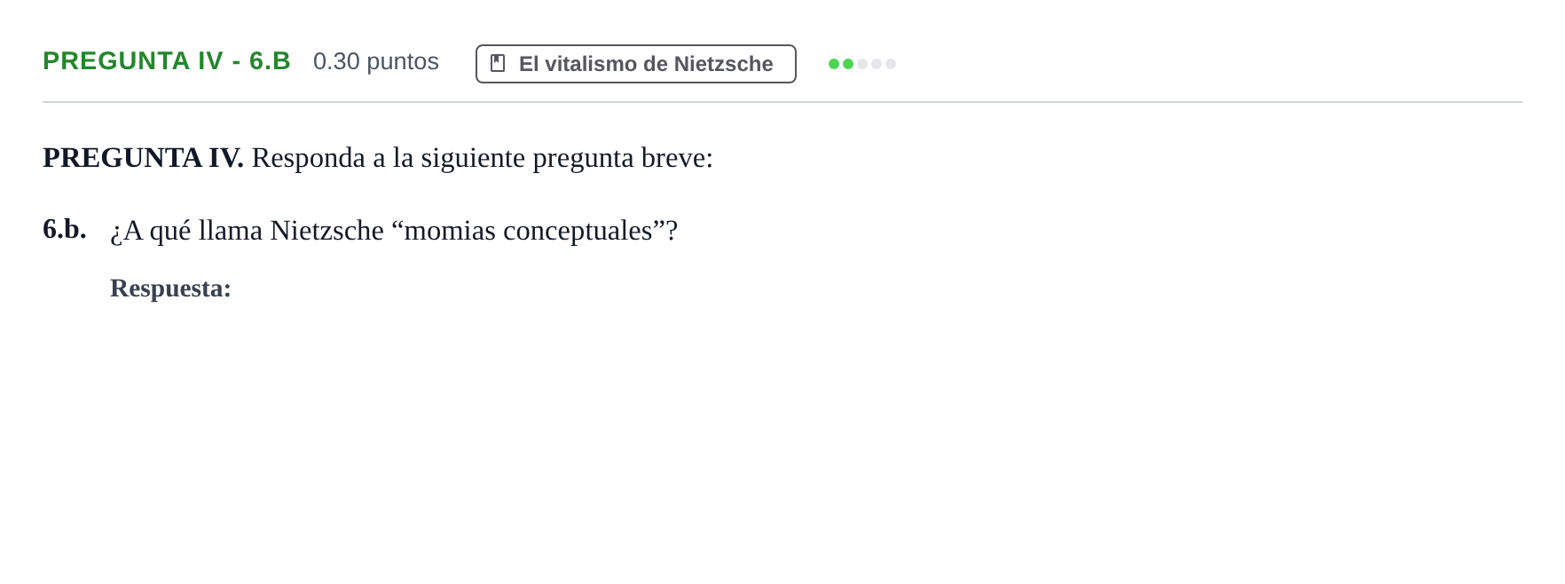 Enunciado: Pregunta IV - 6.b · Historia de la Filosofía PAU Murcia Extraordinaria 2025