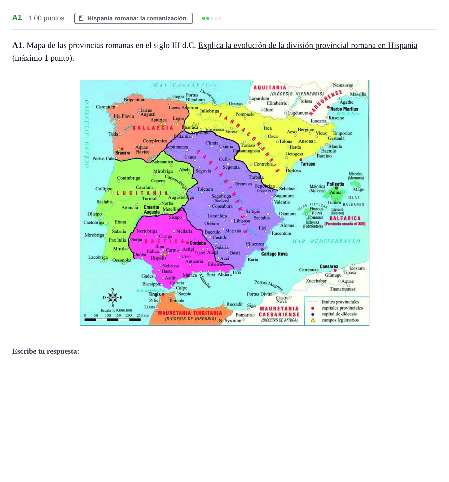 Enunciado: Ejercicio A1 · Historia de España PAU Murcia Extraordinaria 2025