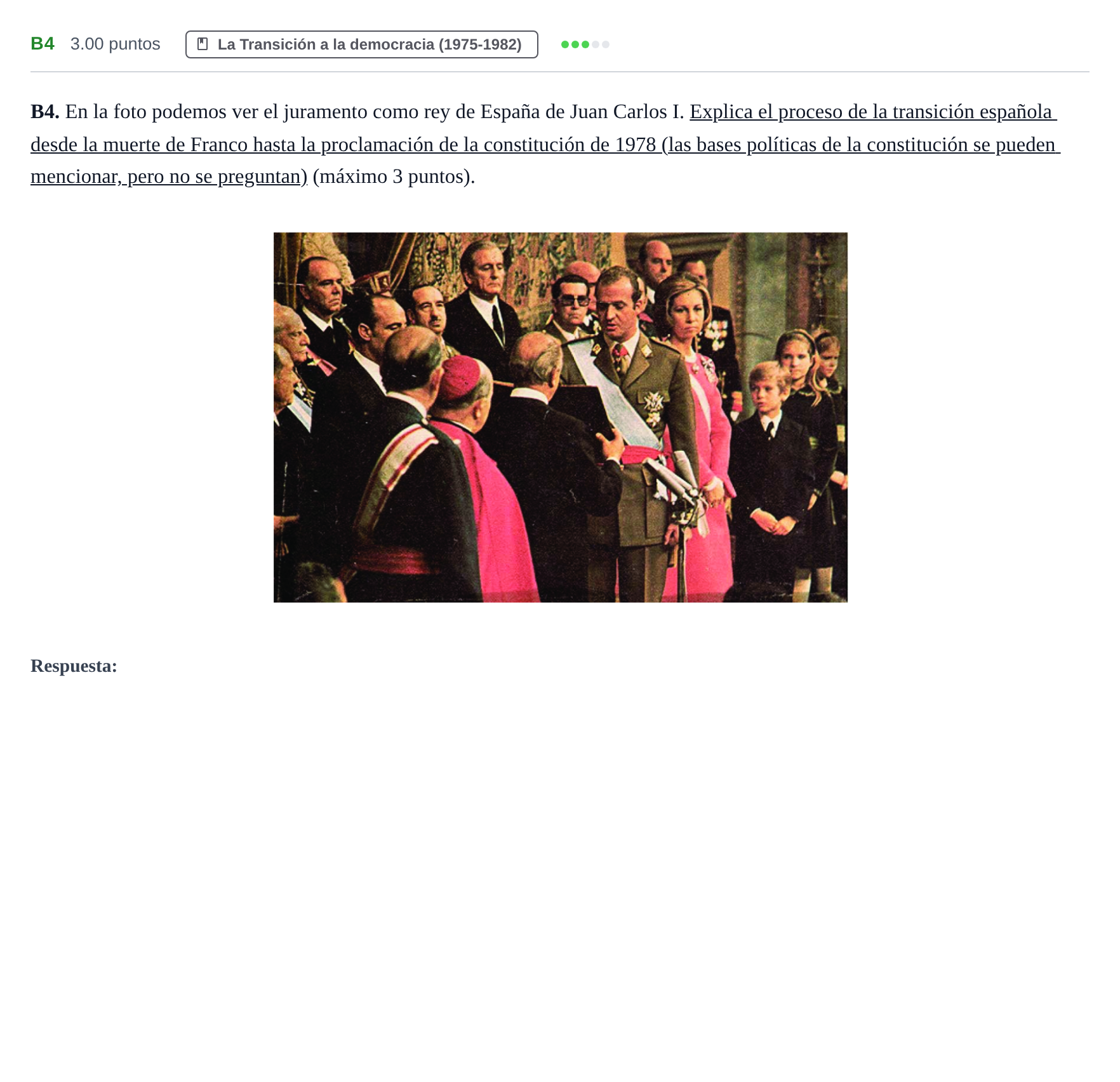Enunciado: Ejercicio B4 · Historia de España PAU Murcia Extraordinaria 2025