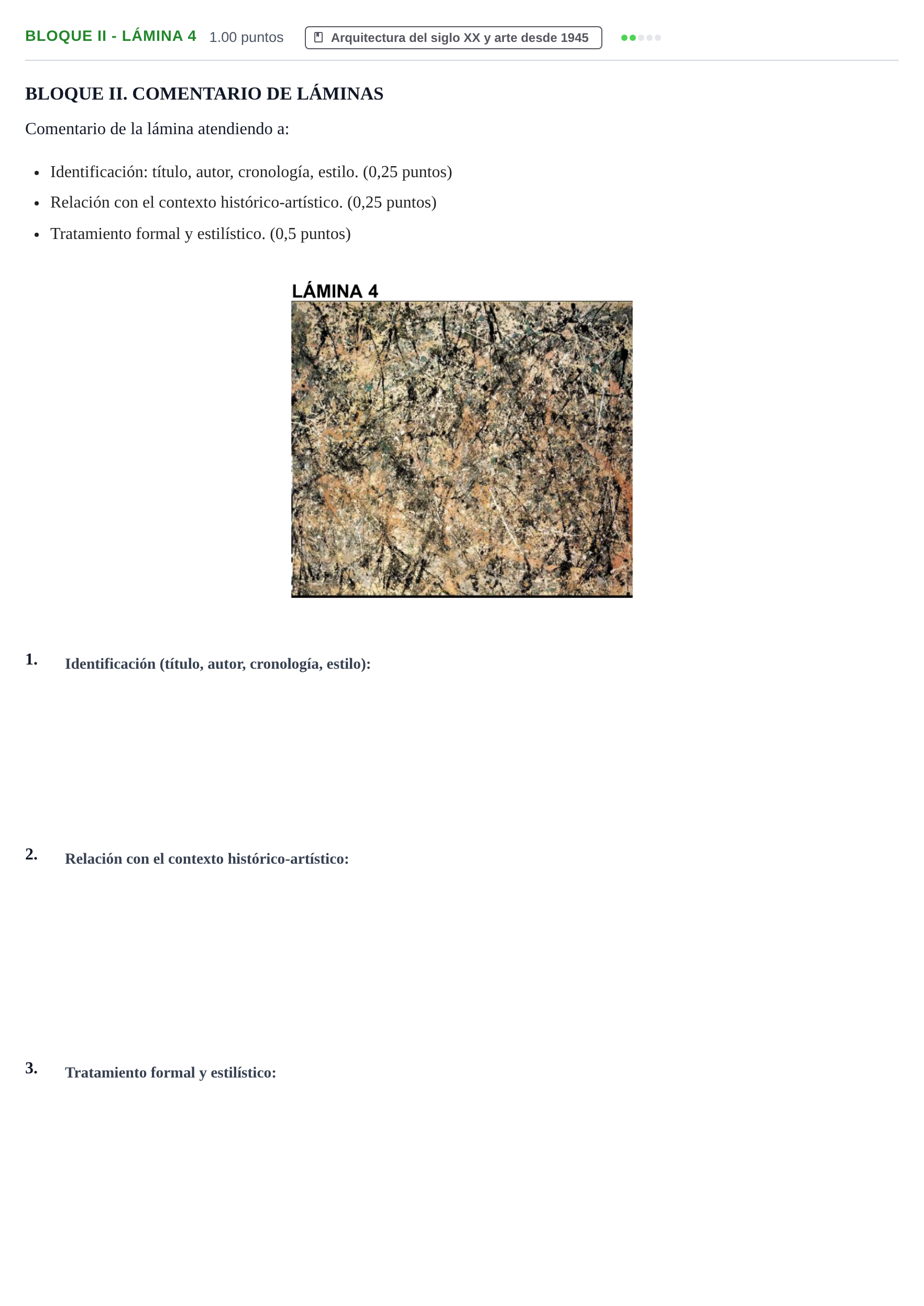 Enunciado: Bloque II - Lámina 4 · Historia del Arte PAU Murcia Extraordinaria 2025