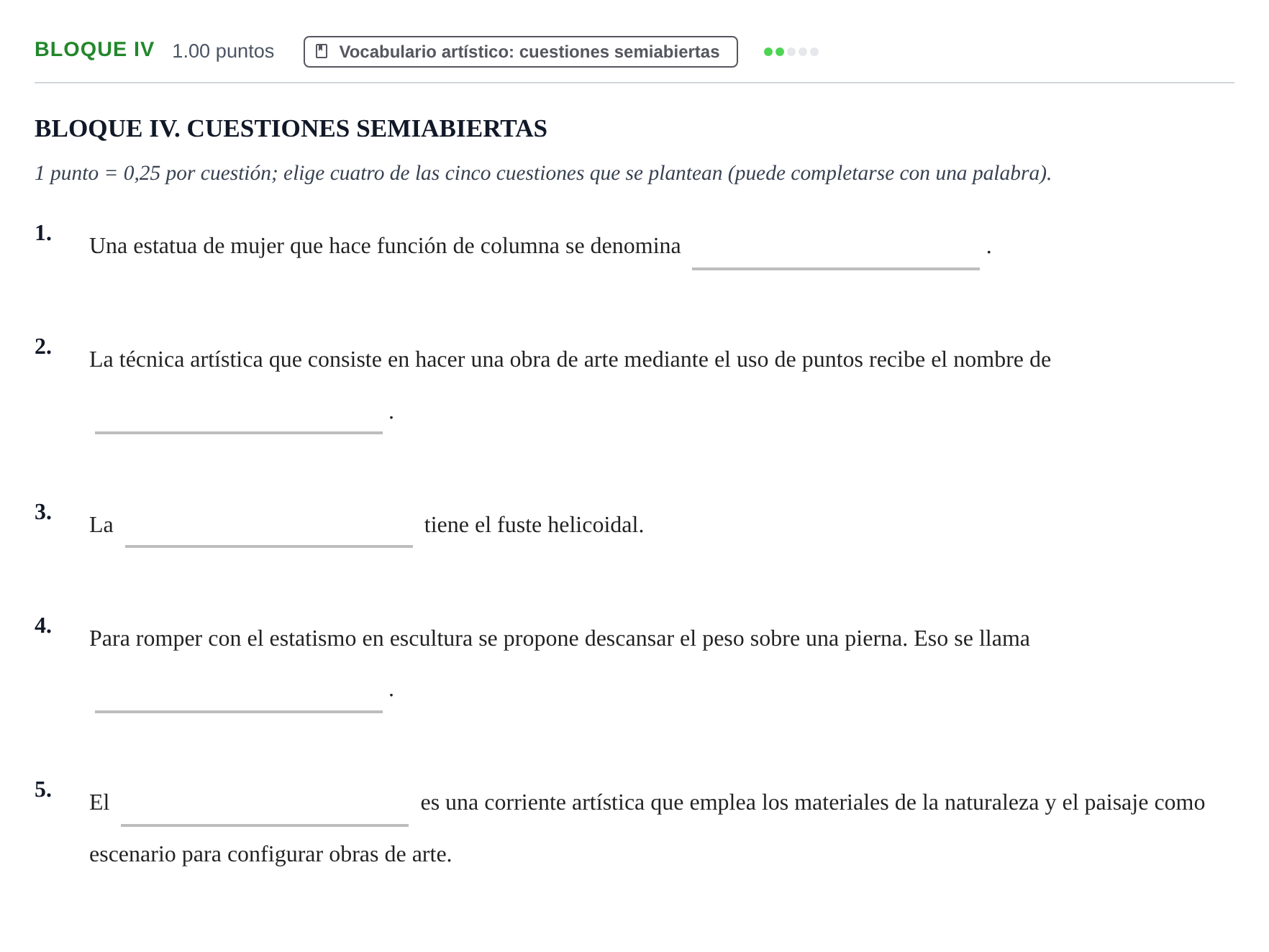 Enunciado: Bloque IV · Historia del Arte PAU Murcia Extraordinaria 2025