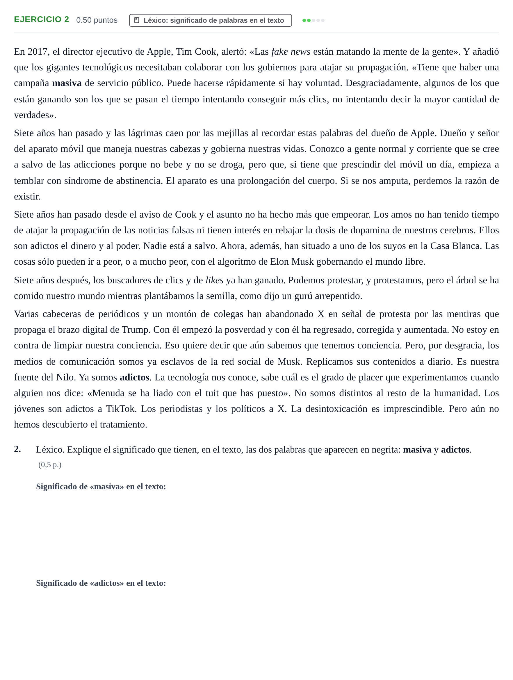 Enunciado: Problema 2 · Lengua Castellana y Literatura II PAU Murcia Extraordinaria 2025
