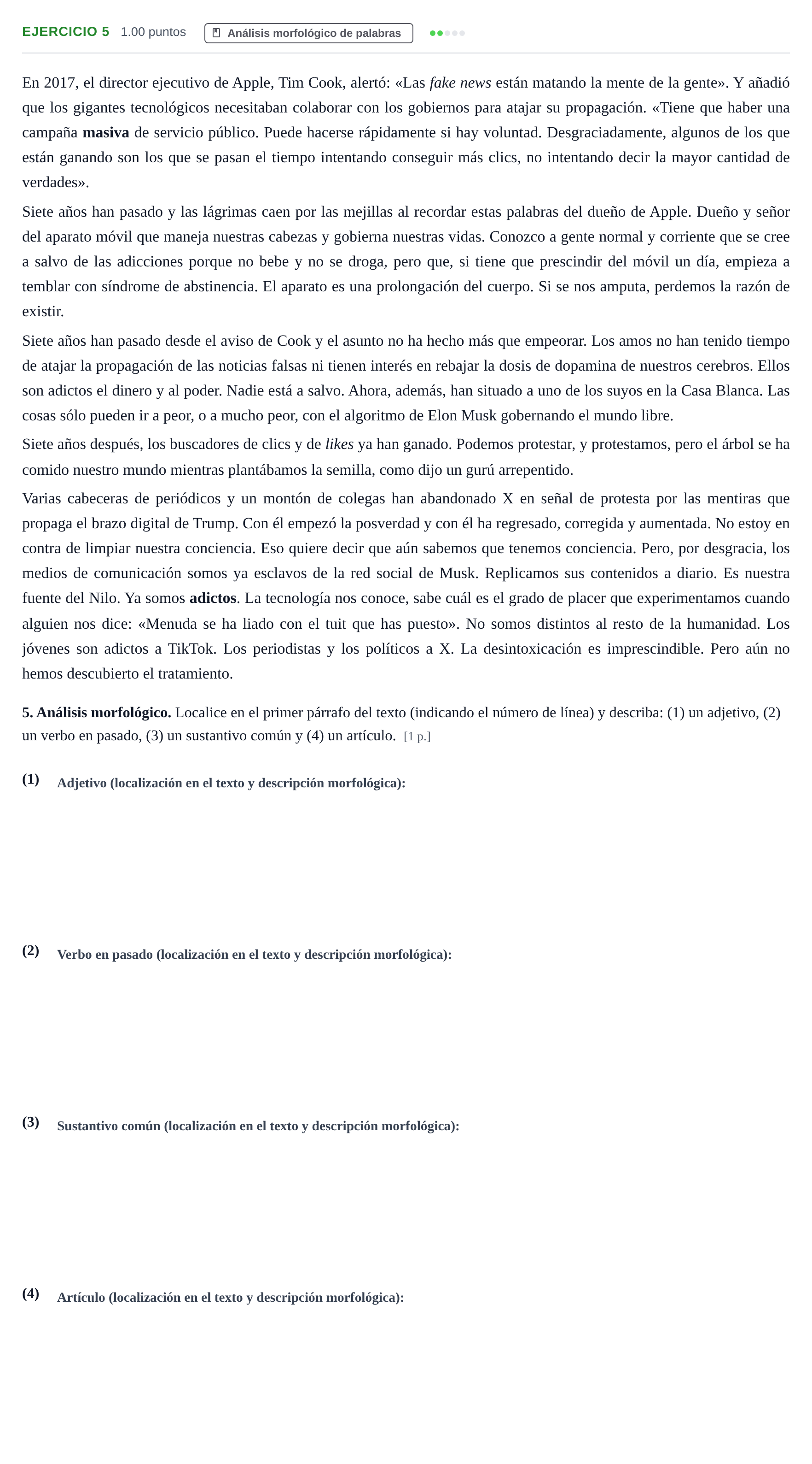 Enunciado: Problema 5 · Lengua Castellana y Literatura II PAU Murcia Extraordinaria 2025