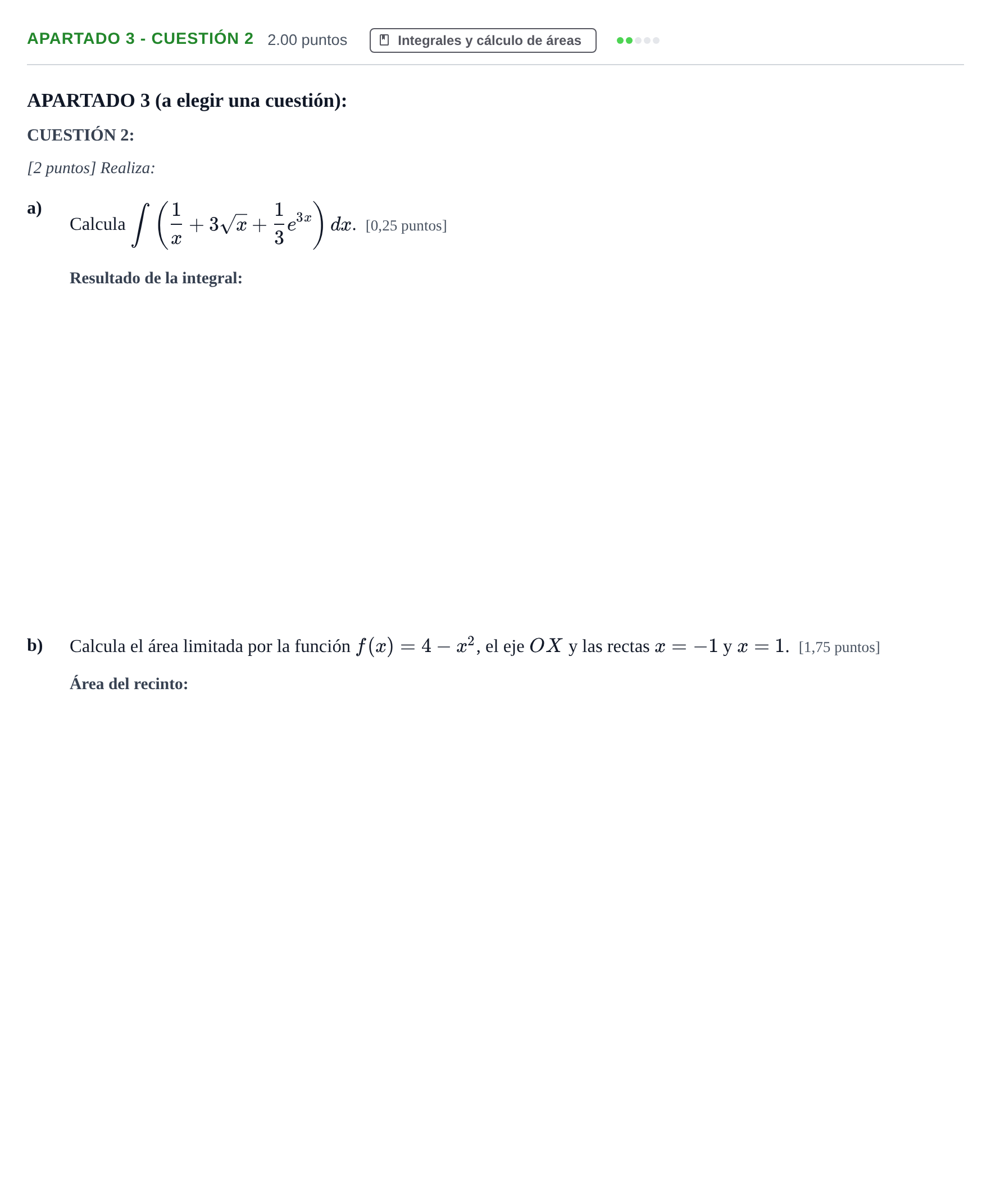 Enunciado: Apartado 3 - Cuestión 2 · Matemáticas aplicadas a las Ciencias Sociales II PAU Murcia Extraordinaria 2025