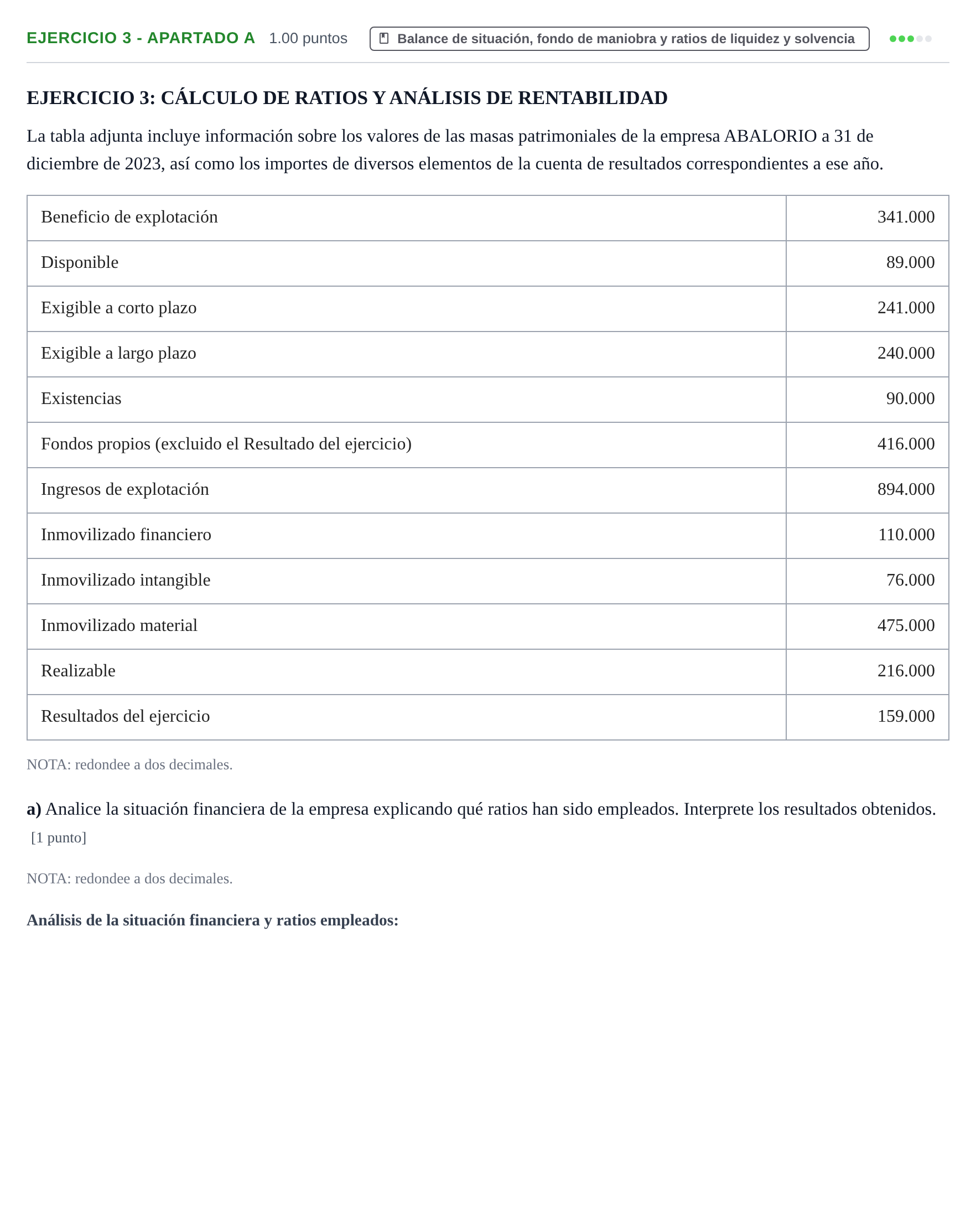 Enunciado: Ejercicio 3 - Apartado a · Empresa y Diseño de Modelos de Negocio PAU Navarra Ordinaria 2024