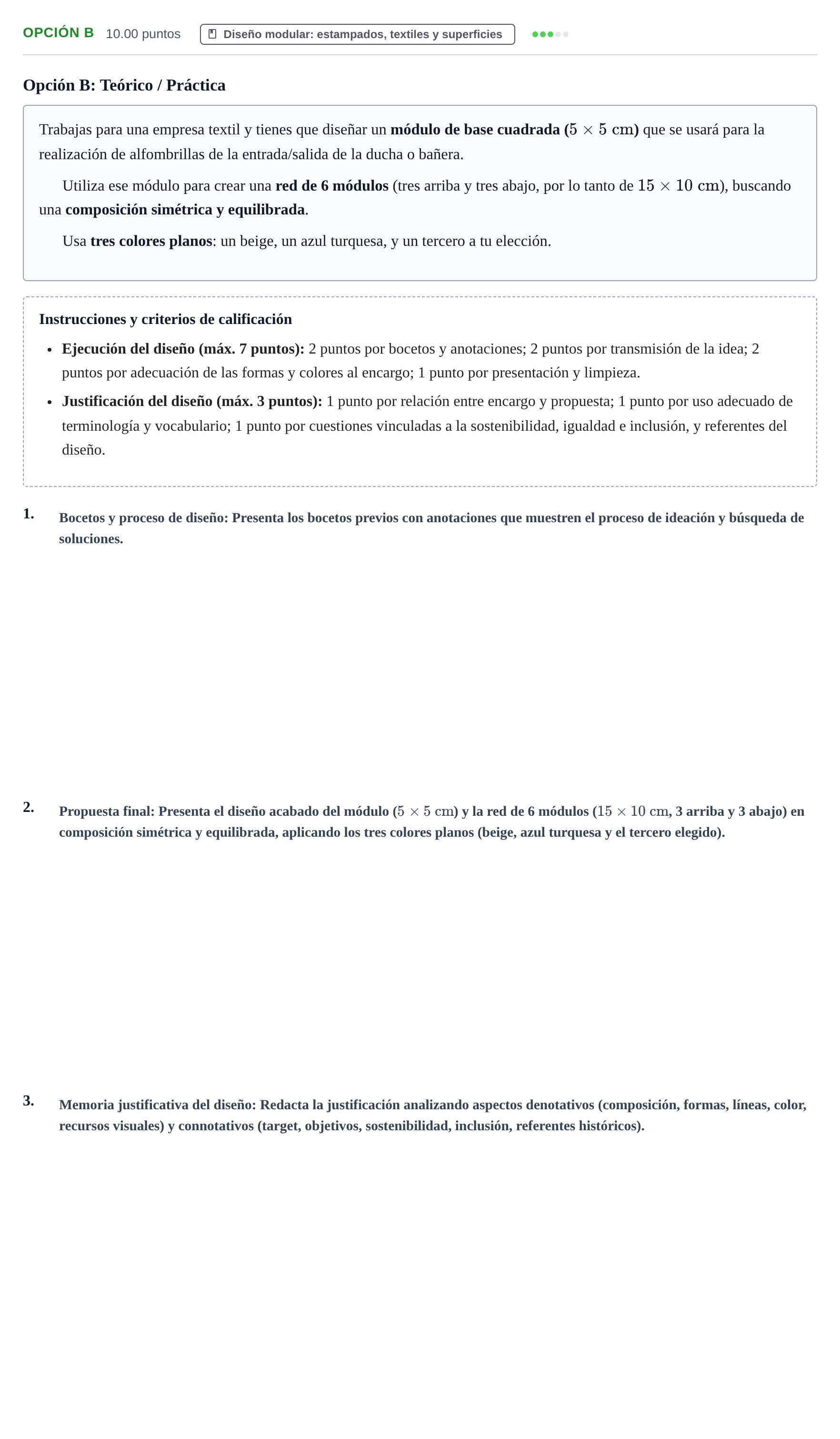 Enunciado: Opción B · Diseño PAU Navarra Ordinaria 2024