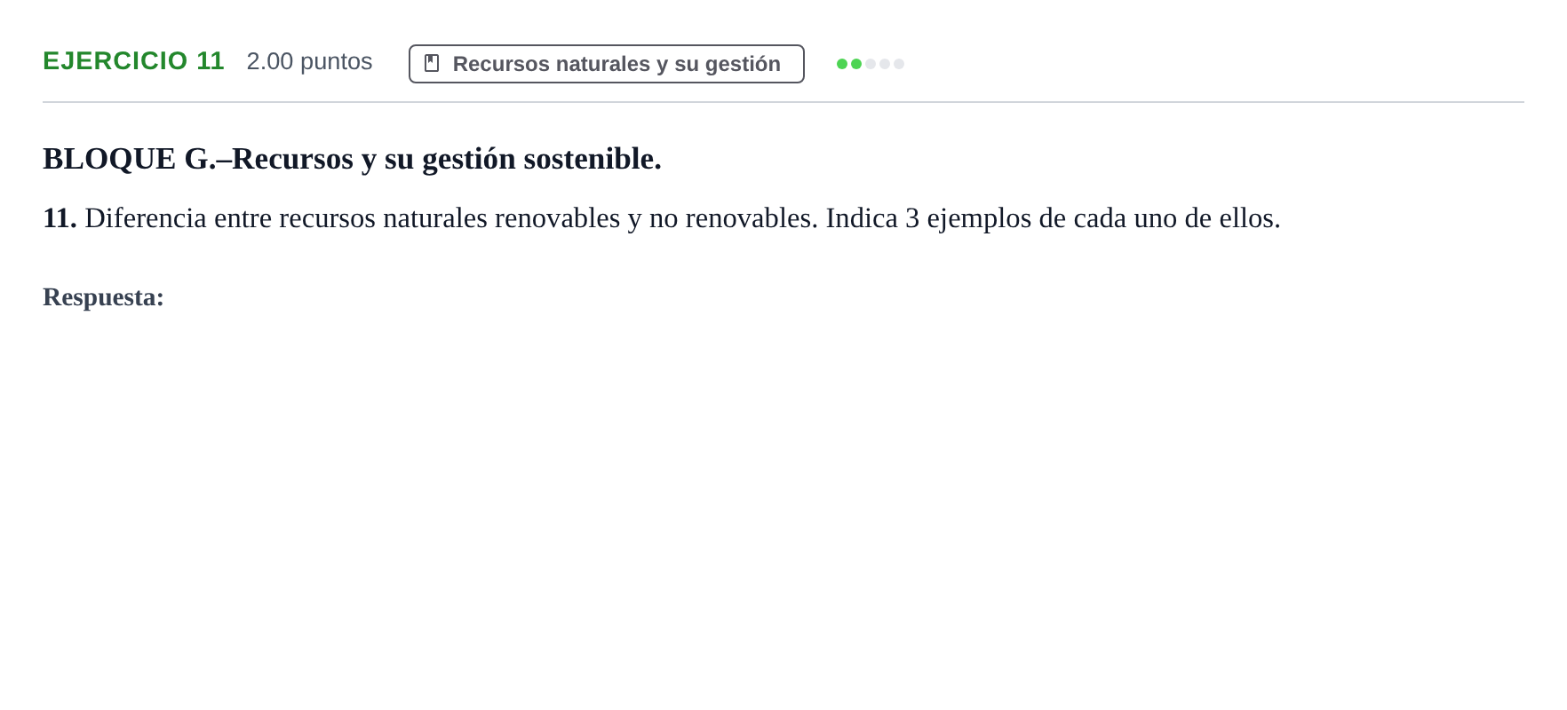 Enunciado: Problema 11 · Geología y Ciencias Ambientales PAU Navarra Ordinaria 2024