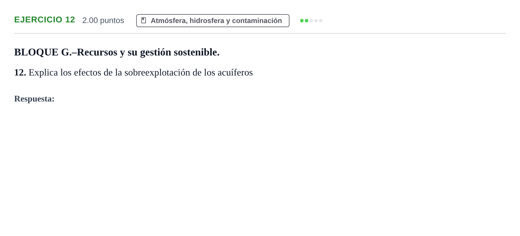 Enunciado: Problema 12 · Geología y Ciencias Ambientales PAU Navarra Ordinaria 2024