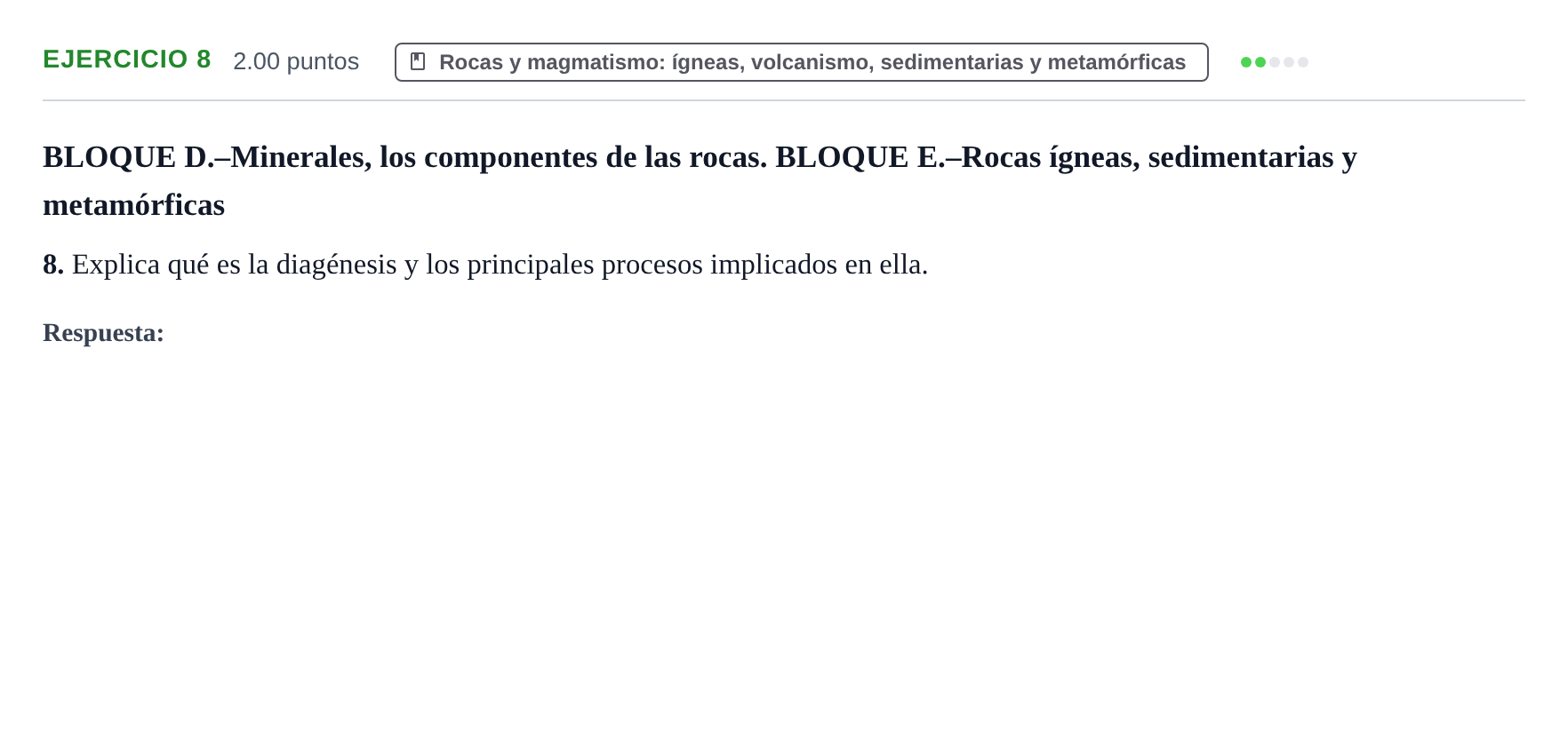 Enunciado: Problema 8 · Geología y Ciencias Ambientales PAU Navarra Ordinaria 2024