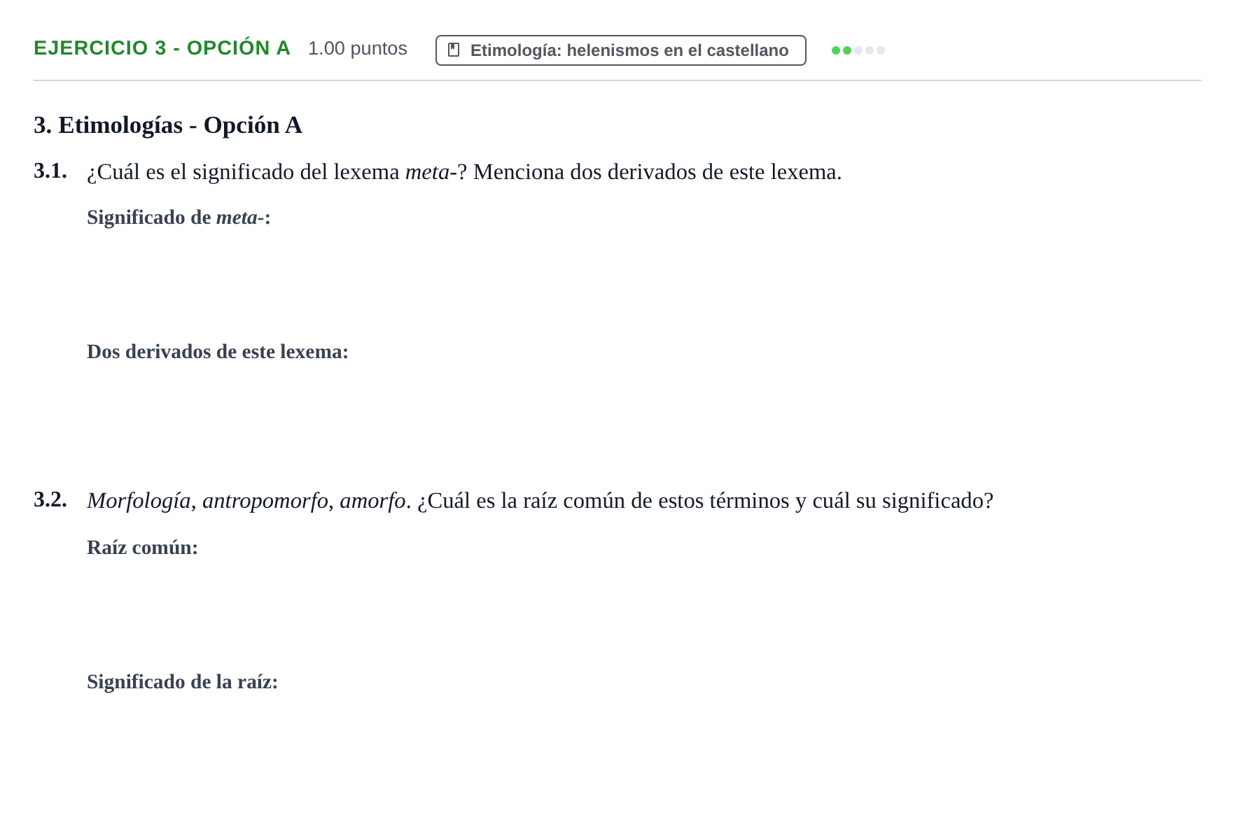 Enunciado: Ejercicio 3 - Opción A · Griego II PAU Navarra Ordinaria 2024