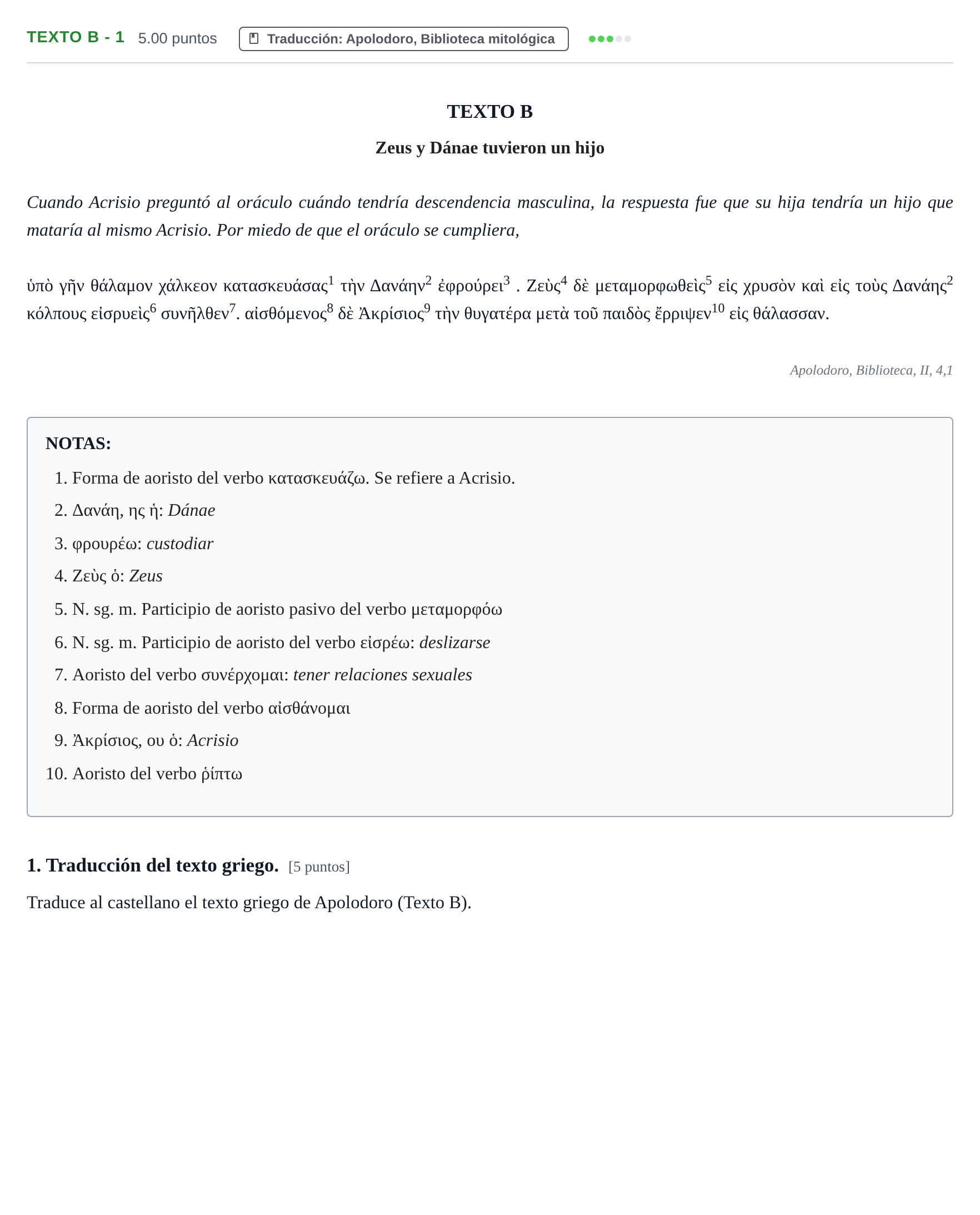 Enunciado: Ejercicio Texto B - 1 · Griego II PAU Navarra Ordinaria 2024