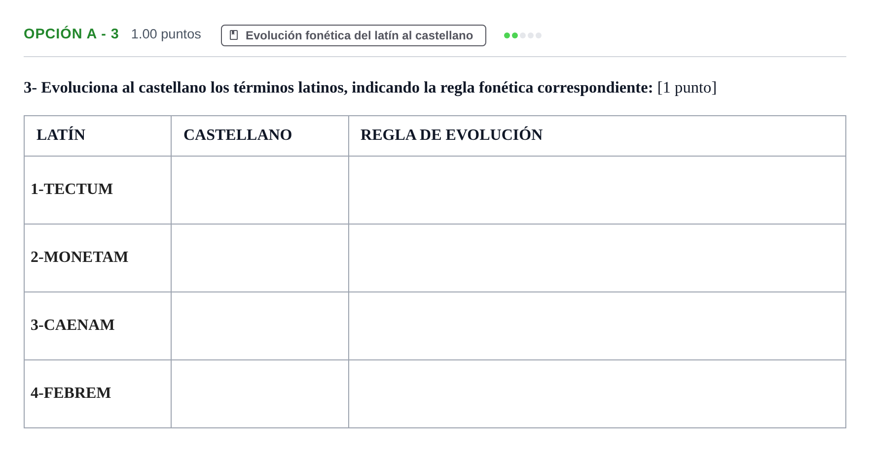 Enunciado: Opción A - 3 · Latín II PAU Navarra Ordinaria 2024