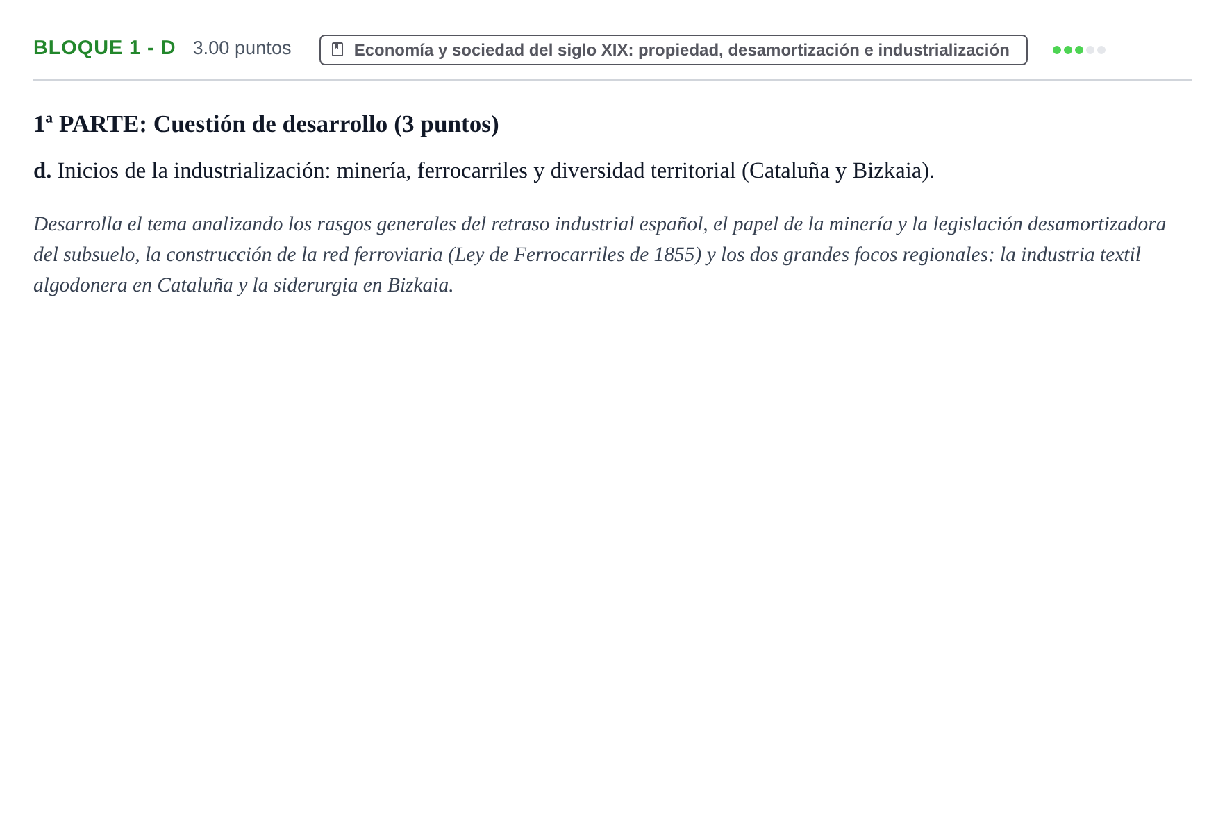Enunciado: Bloque 1 - d · Historia de España PAU Navarra Ordinaria 2024