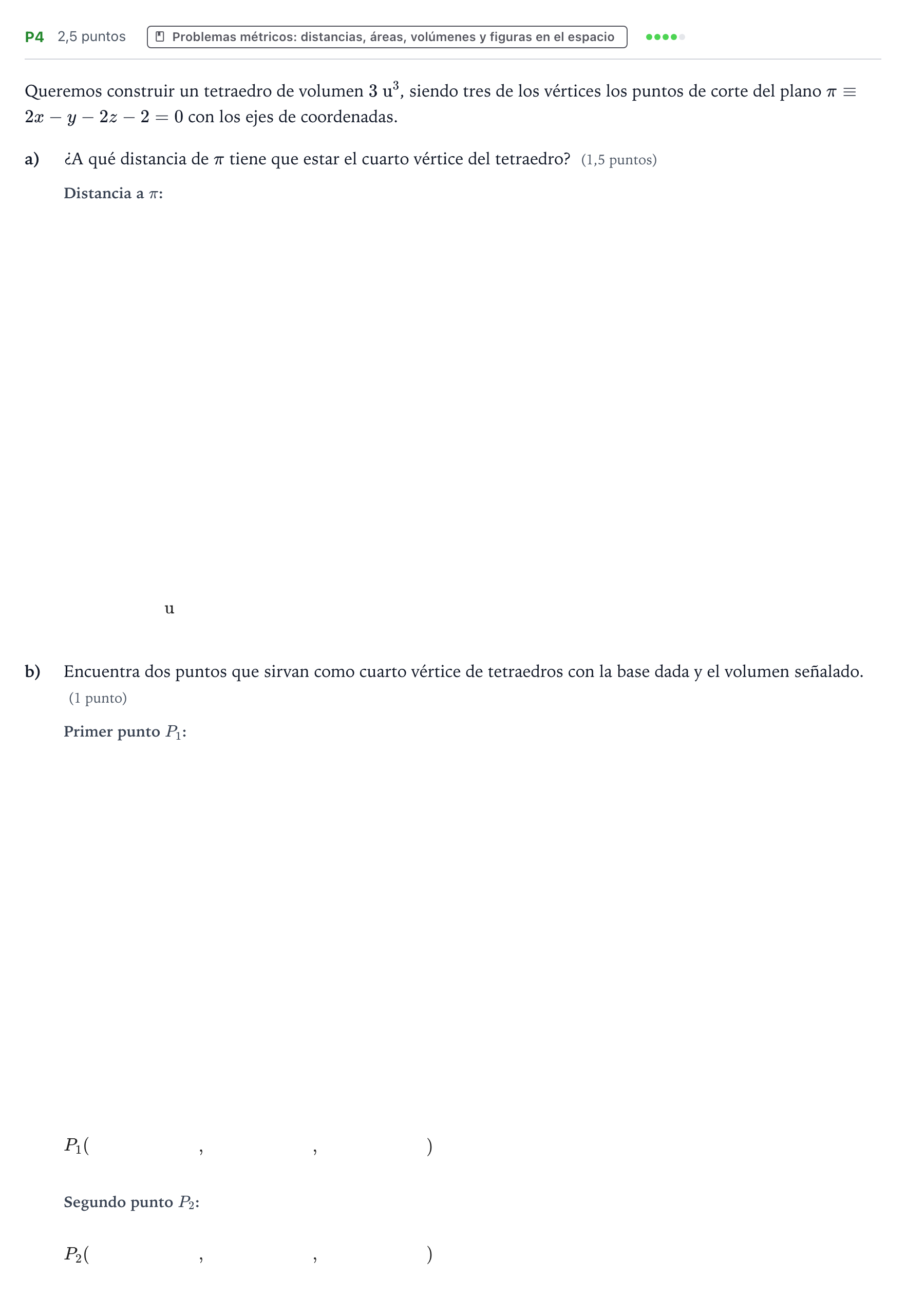 Enunciado: Ejercicio P4 · Matemáticas II PAU Navarra Ordinaria 2024