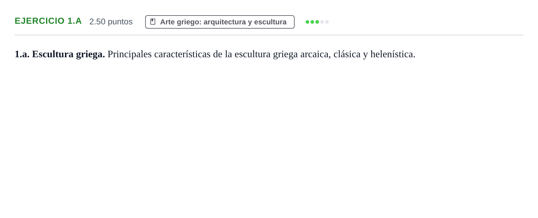 Enunciado: Ejercicio 1.a · Historia del Arte PAU Navarra Ordinaria 2024