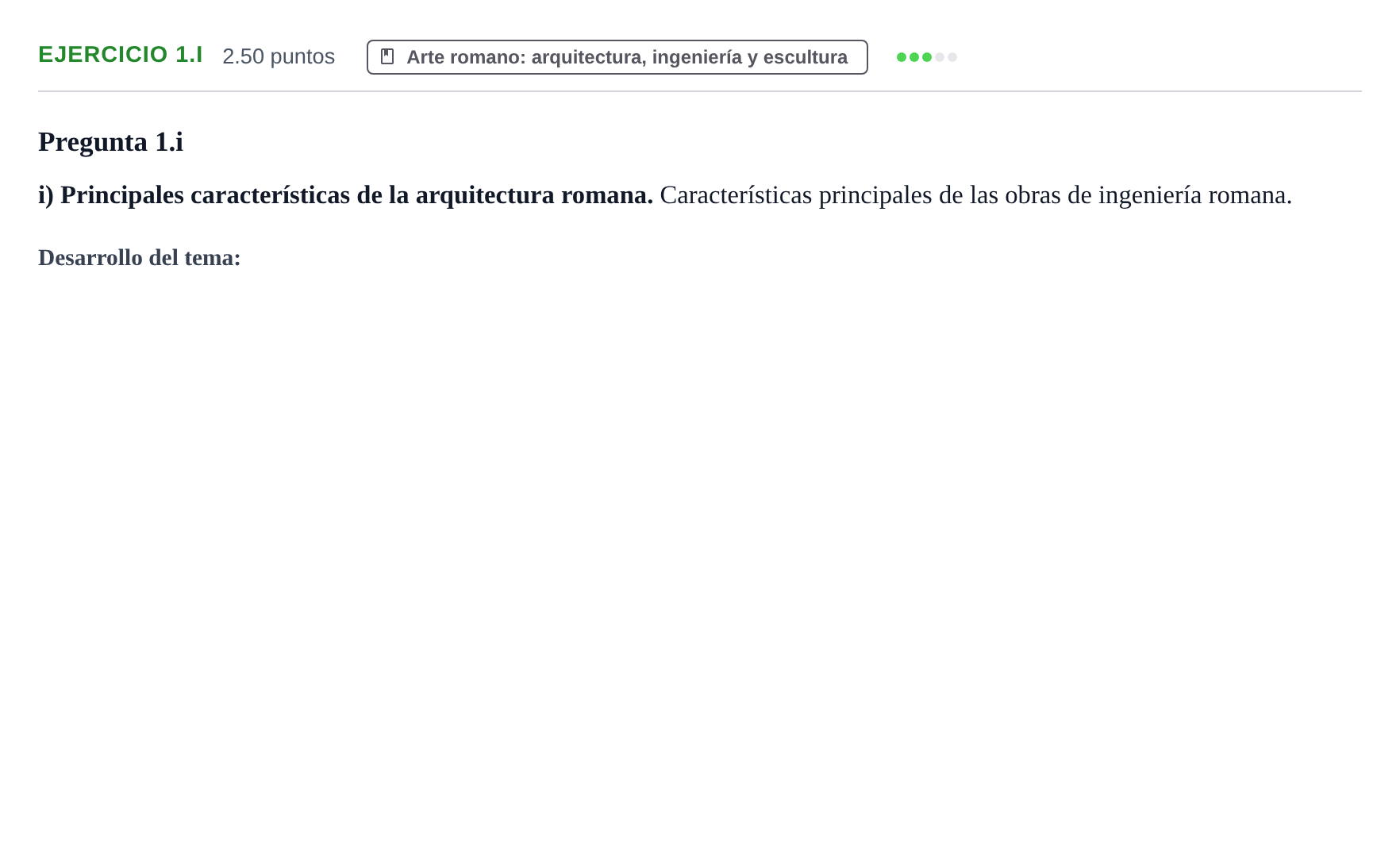 Enunciado: Ejercicio 1.i · Historia del Arte PAU Navarra Ordinaria 2024