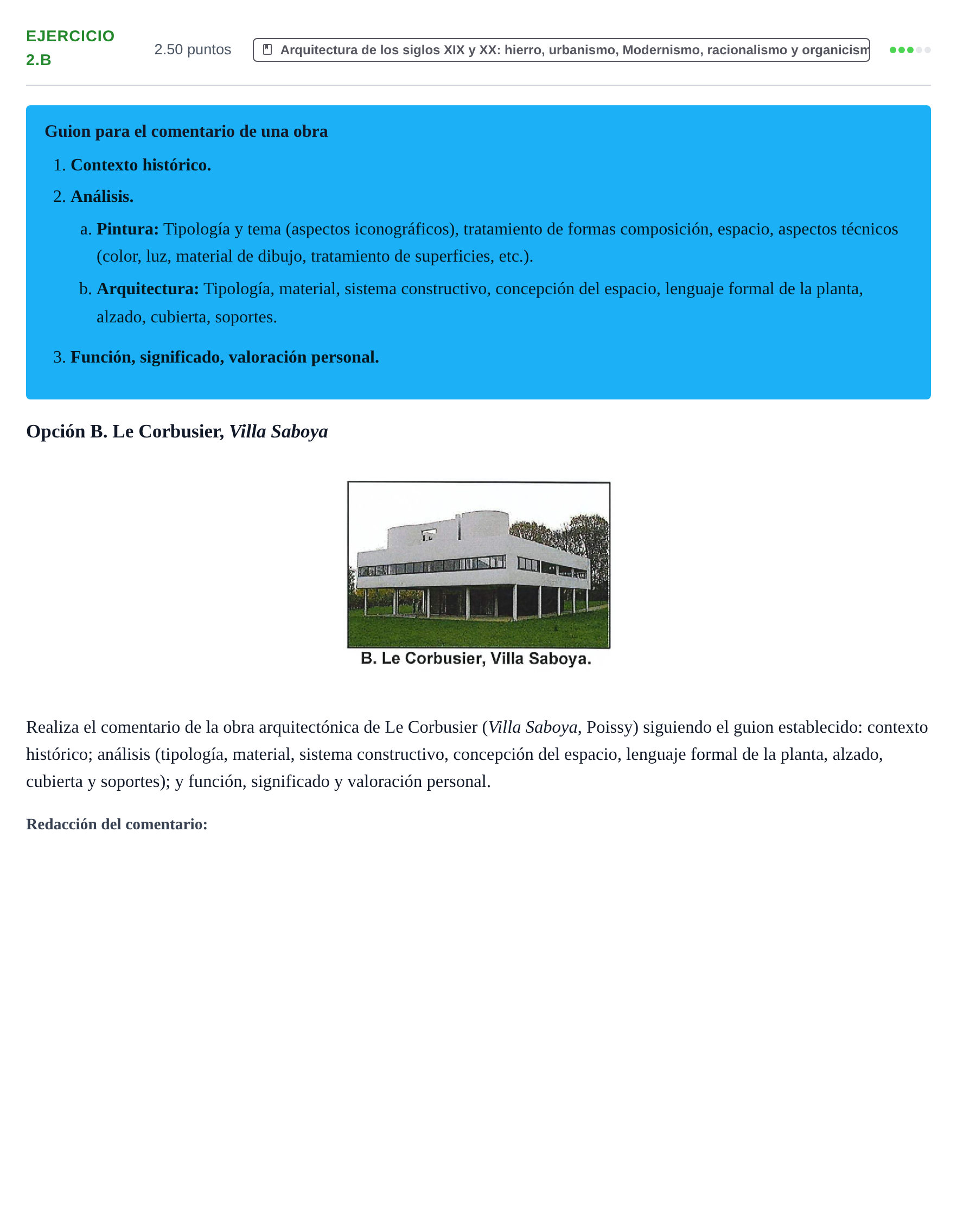 Enunciado: Ejercicio 2.B · Historia del Arte PAU Navarra Ordinaria 2024