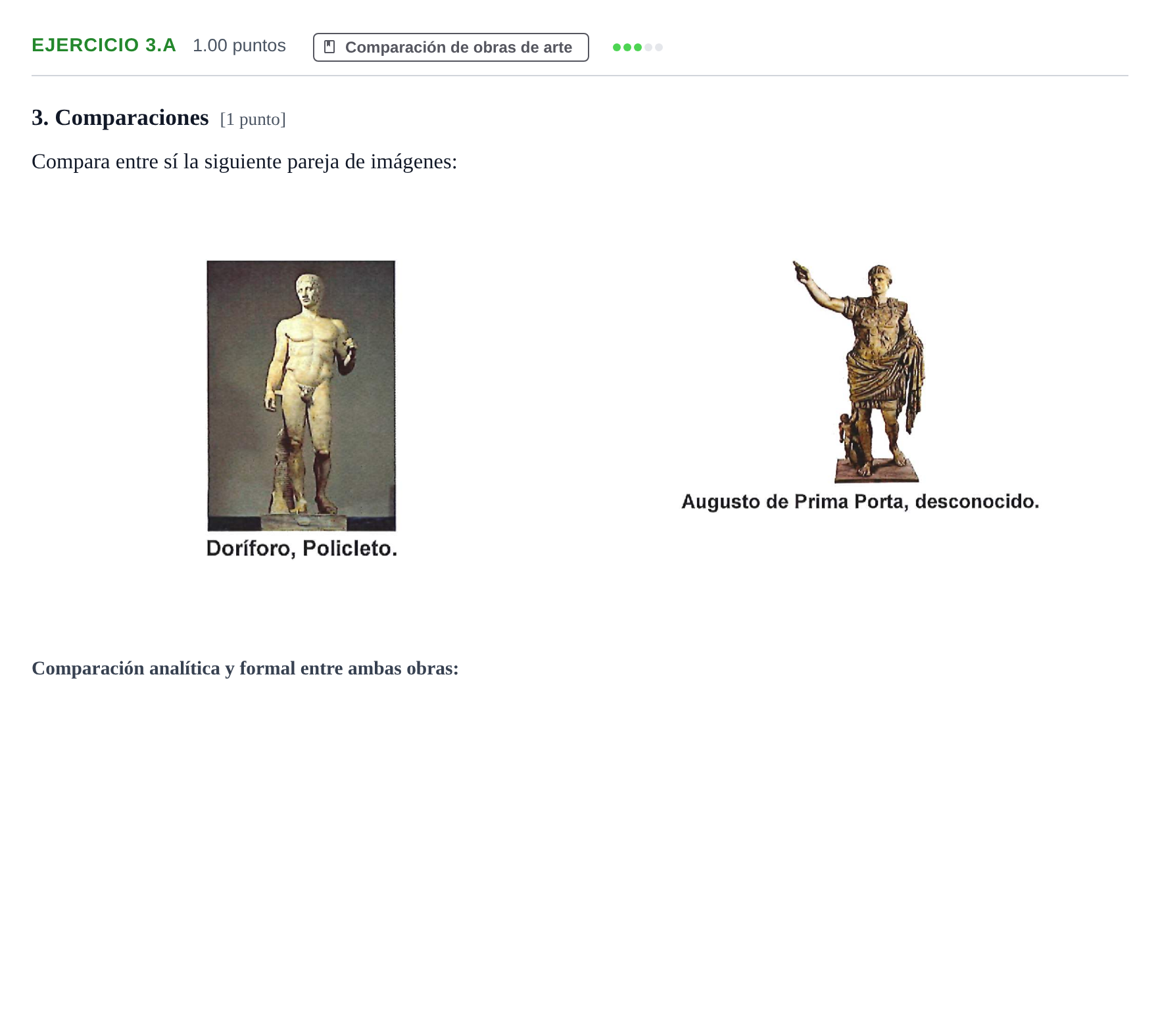 Enunciado: Ejercicio 3.A · Historia del Arte PAU Navarra Ordinaria 2024