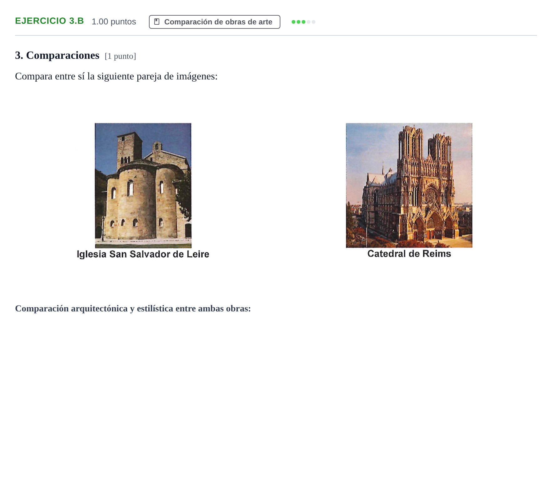 Enunciado: Ejercicio 3.B · Historia del Arte PAU Navarra Ordinaria 2024