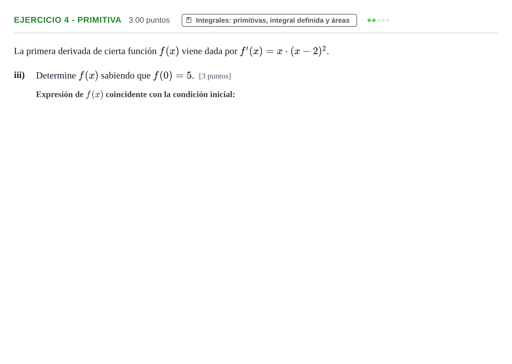 Enunciado: EJERCICIO 4 - Primitiva · Matemáticas aplicadas a las Ciencias Sociales II PAU Navarra Ordinaria 2024