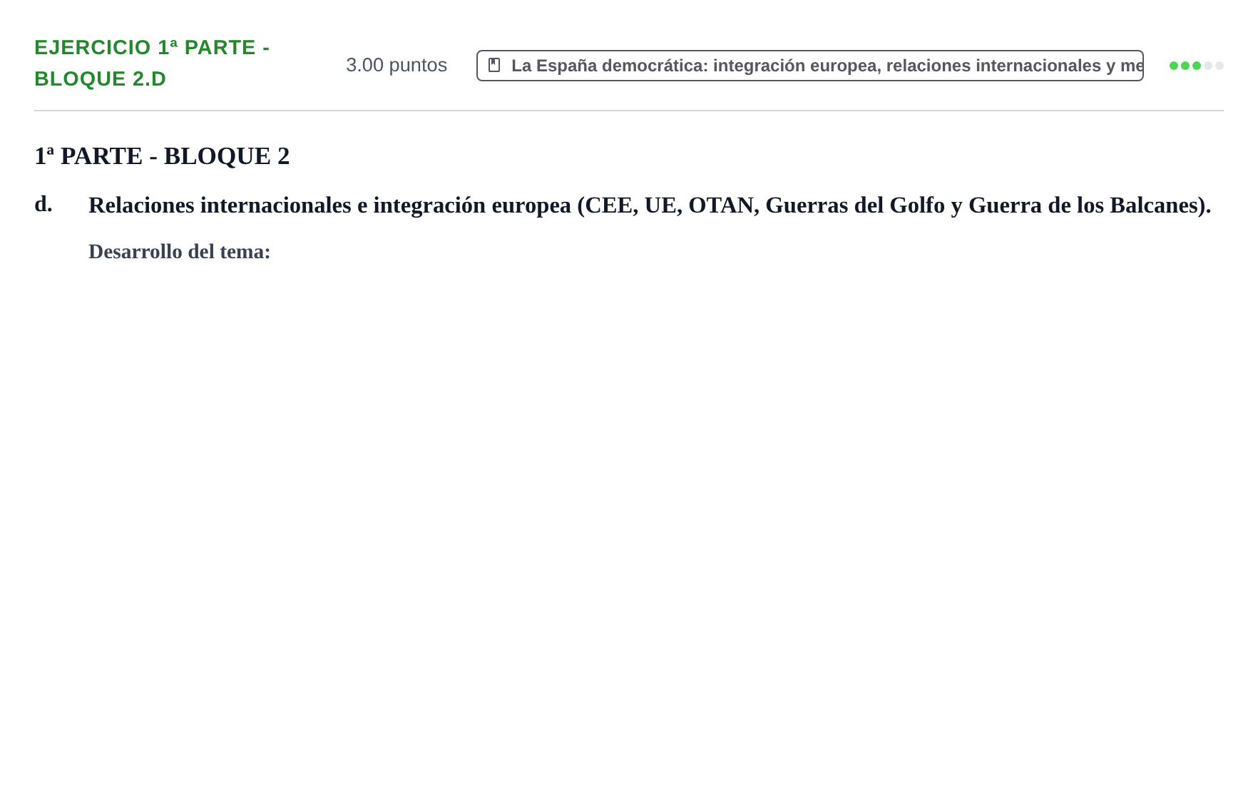 Enunciado: Ejercicio 1ª Parte - Bloque 2.d · Historia de España PAU Navarra Extraordinaria 2024