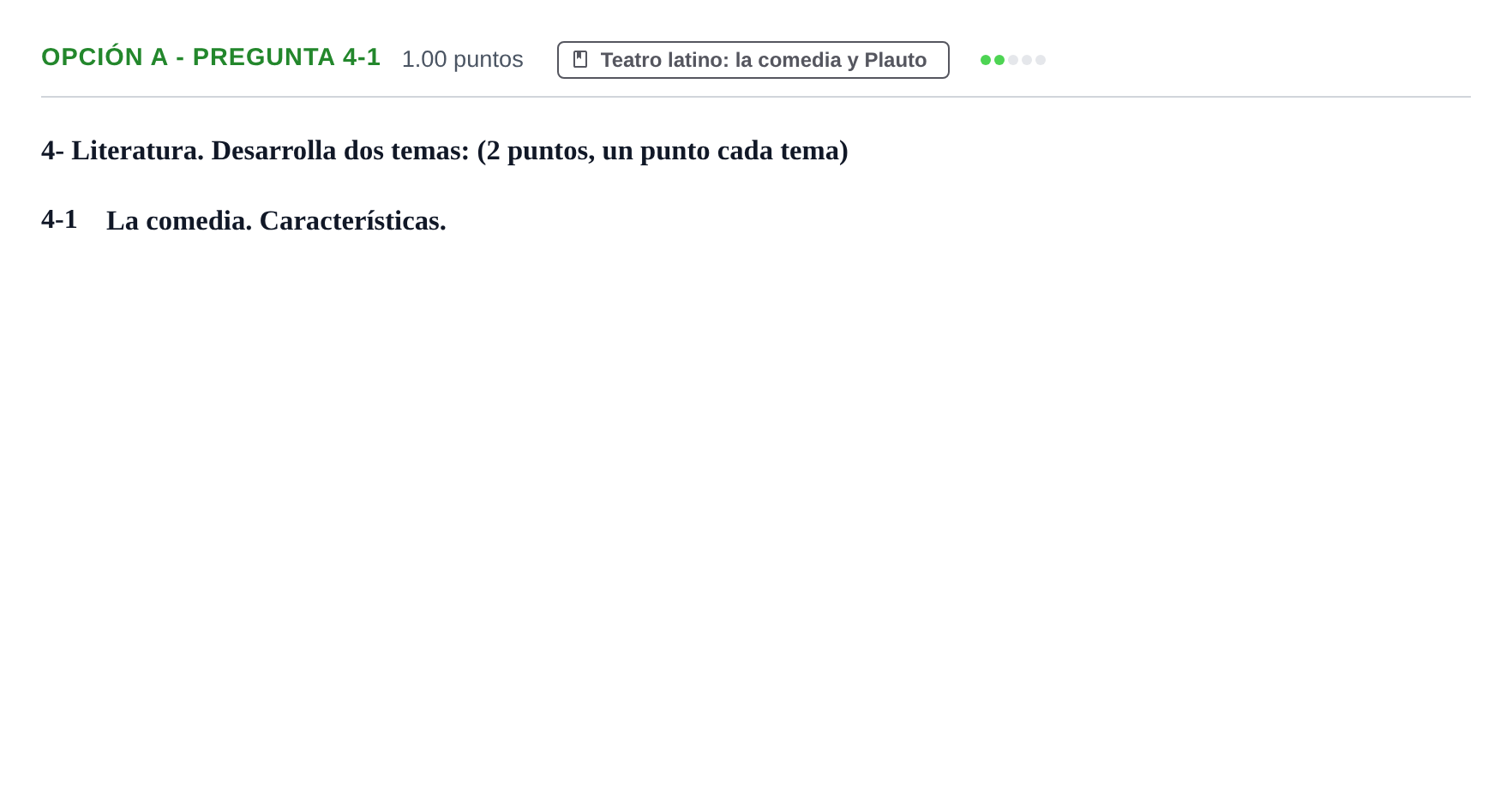 Enunciado: Opción A - Pregunta 4-1 · Latín II PAU Navarra Extraordinaria 2024