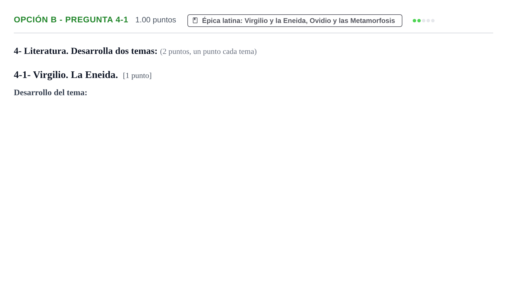 Enunciado: Opción B - Pregunta 4-1 · Latín II PAU Navarra Extraordinaria 2024