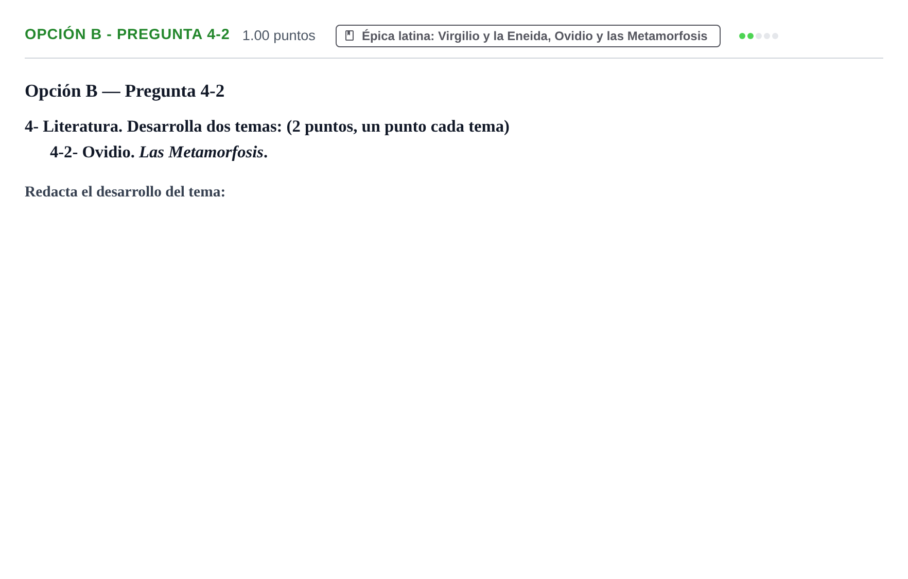 Enunciado: Opción B - Pregunta 4-2 · Latín II PAU Navarra Extraordinaria 2024