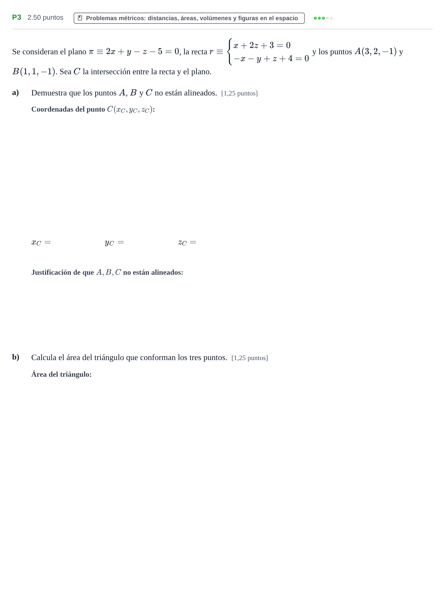 Enunciado: Ejercicio P3 · Matemáticas II PAU Navarra Extraordinaria 2024