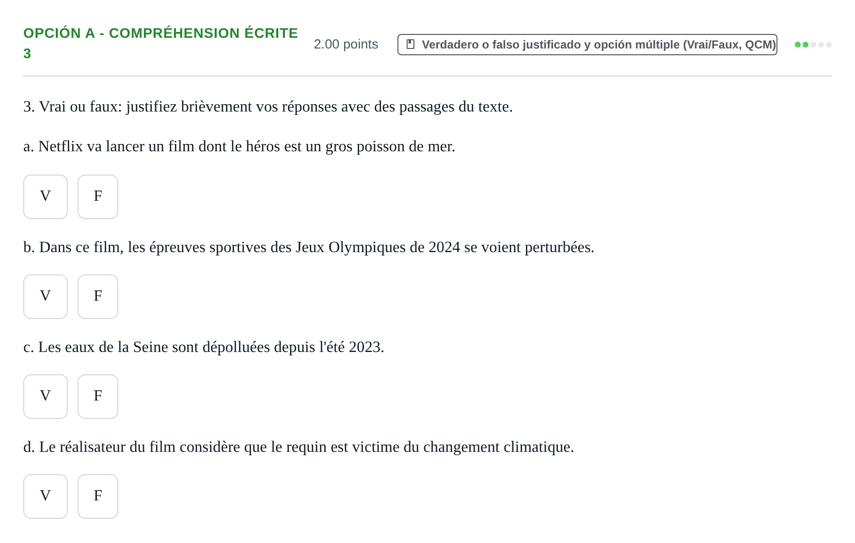 Enunciado: Opción A - Compréhension écrite 3 · Francés PAU Navarra Extraordinaria 2024