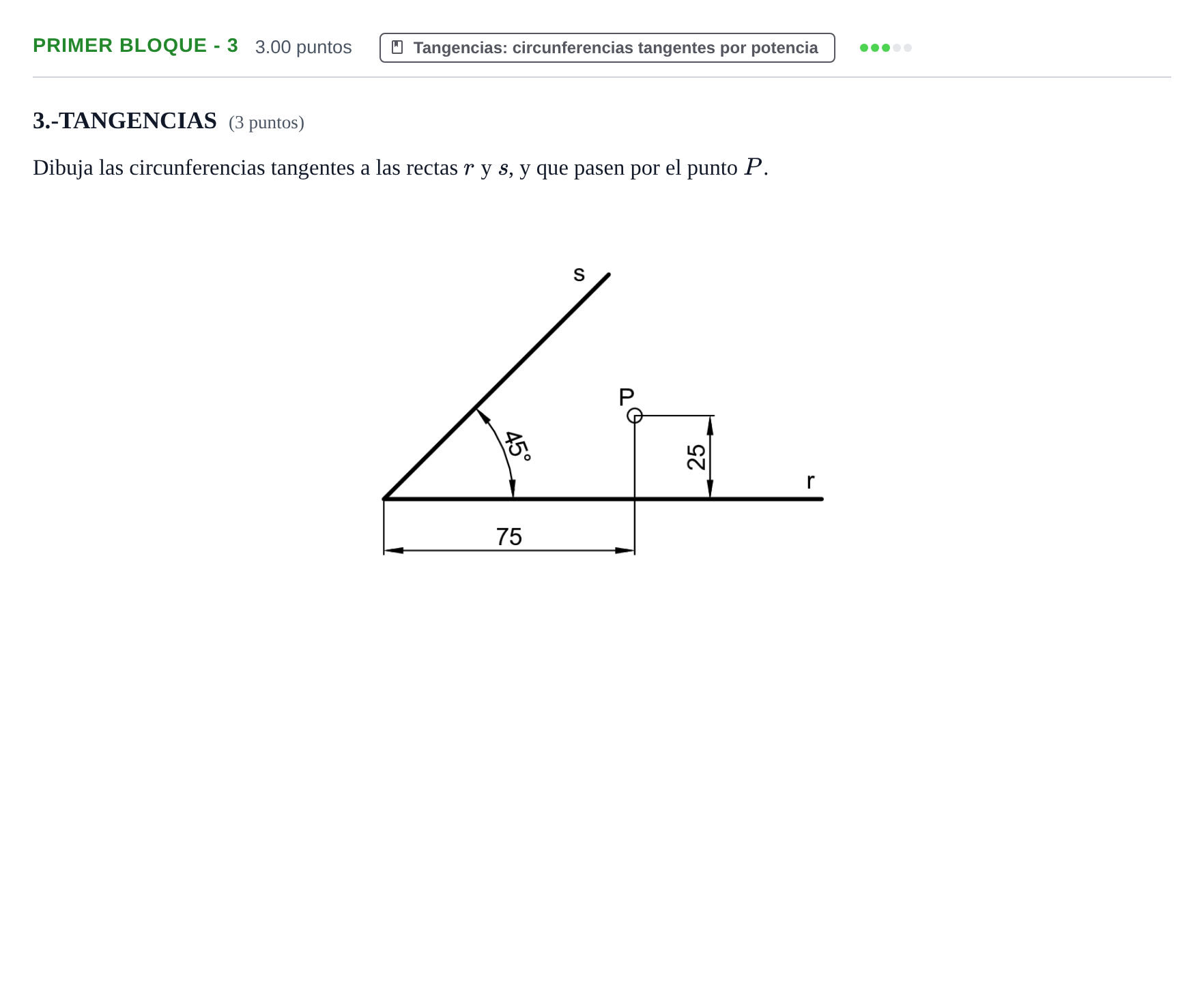 Enunciado: Ejercicio Primer Bloque - 3 · Dibujo técnico II PAU Navarra Extraordinaria 2024