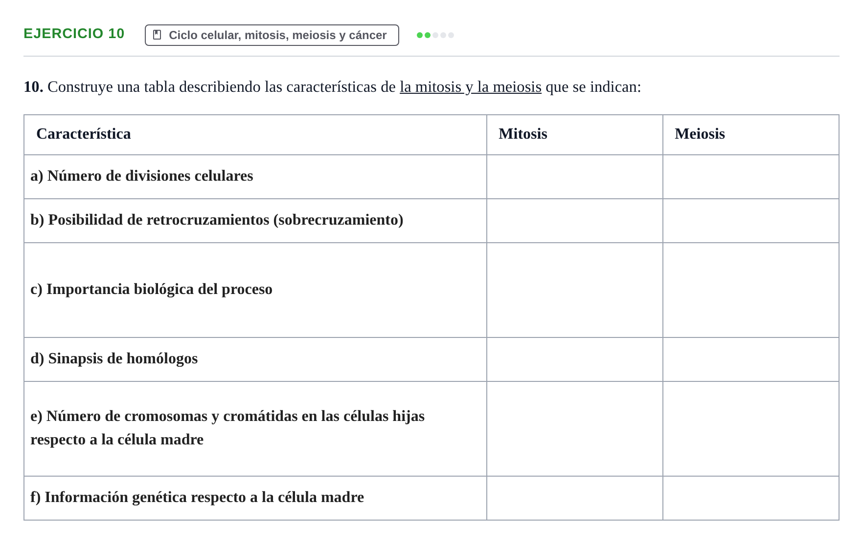 Enunciado: Problema 10 · Biología PAU Navarra Extraordinaria 2024