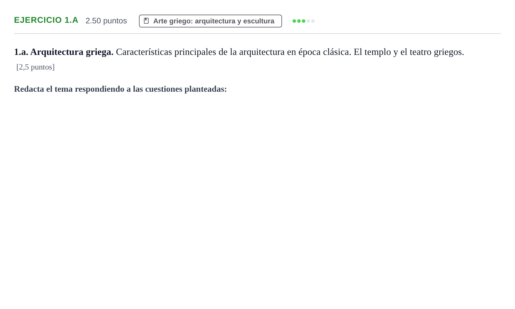Enunciado: Ejercicio 1.a · Historia del Arte PAU Navarra Extraordinaria 2024