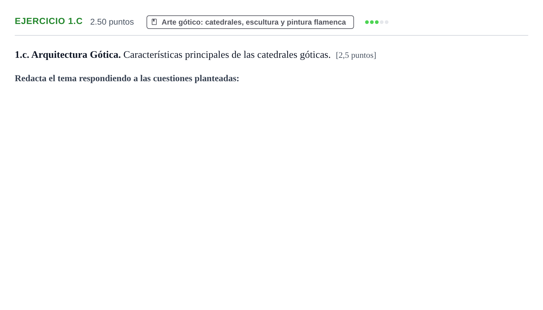 Enunciado: Ejercicio 1.c · Historia del Arte PAU Navarra Extraordinaria 2024