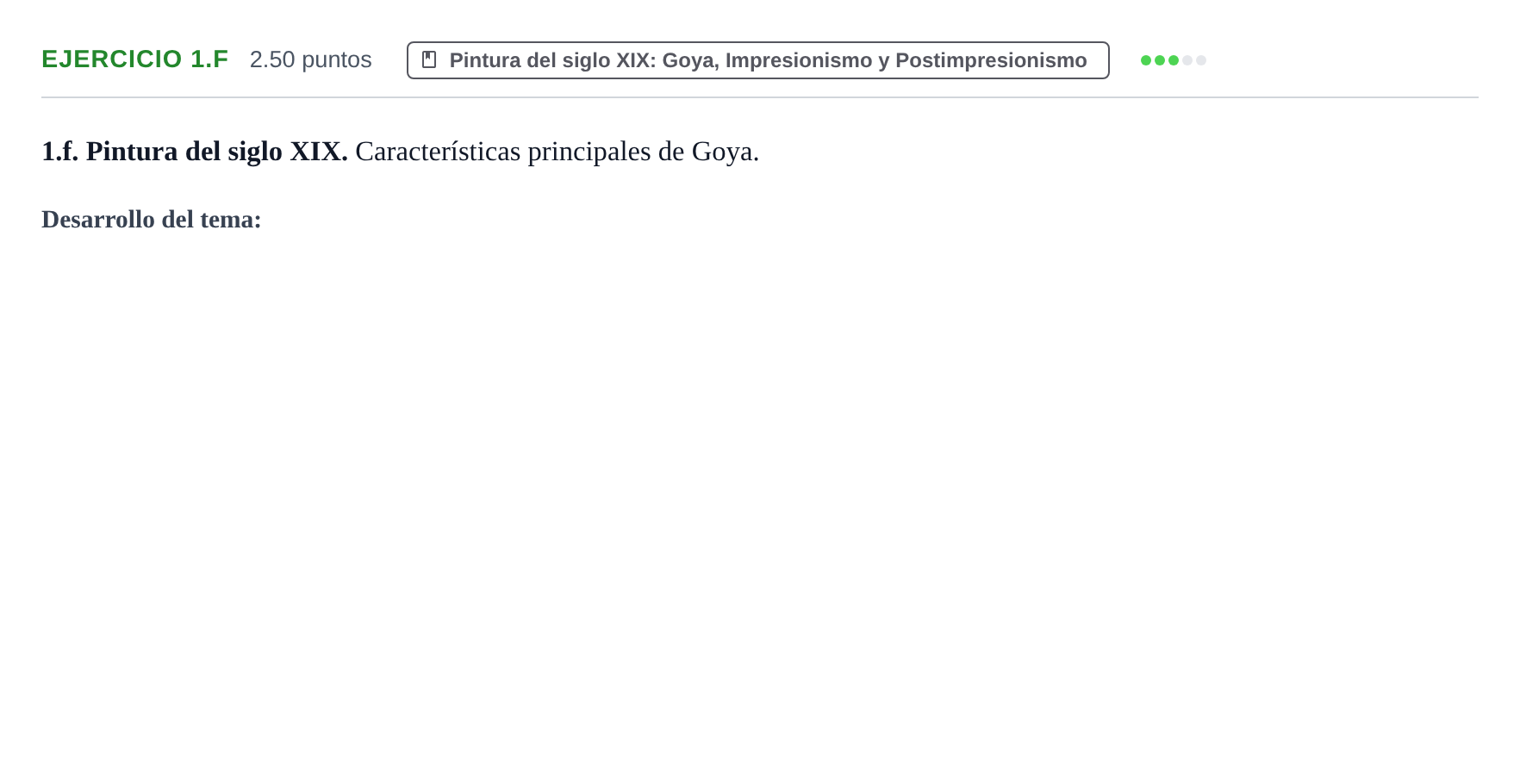 Enunciado: Ejercicio 1.f · Historia del Arte PAU Navarra Extraordinaria 2024