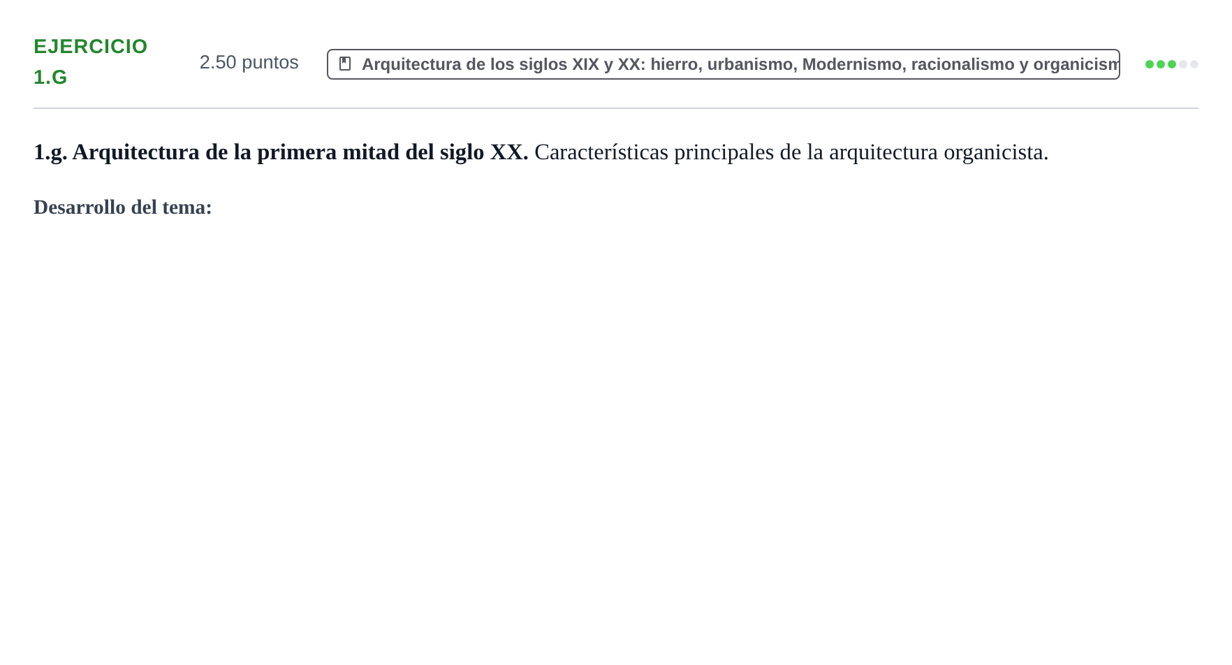 Enunciado: Ejercicio 1.g · Historia del Arte PAU Navarra Extraordinaria 2024