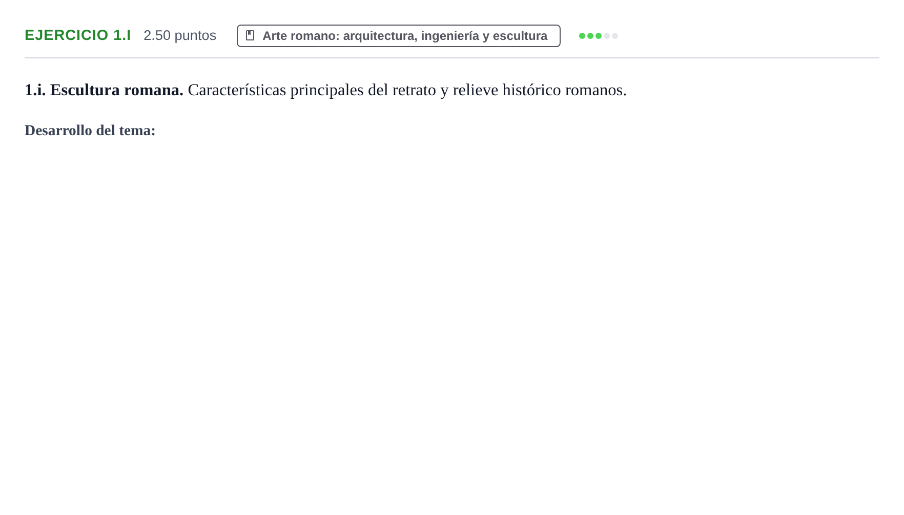 Enunciado: Ejercicio 1.i · Historia del Arte PAU Navarra Extraordinaria 2024